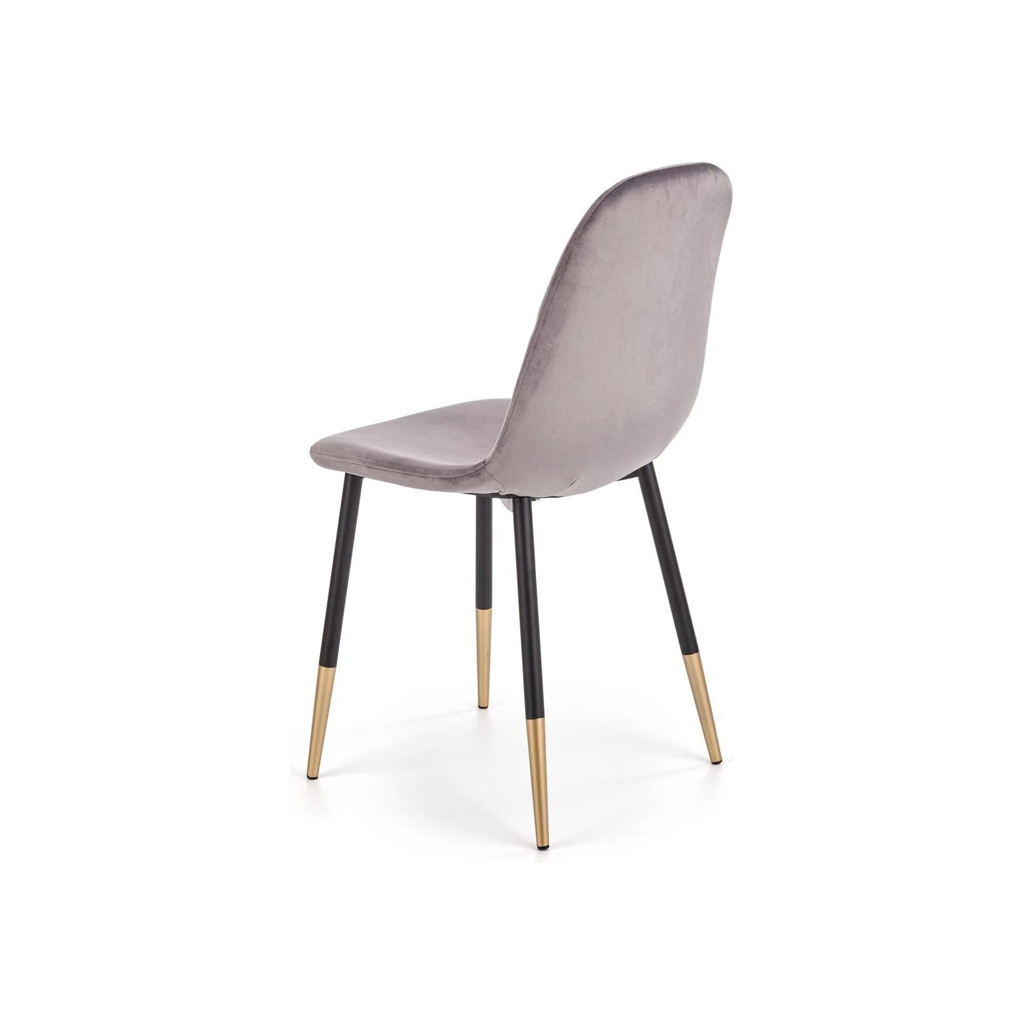 Scaun tapitat K379, gri/negru, stofa catifelata/metal, 45x48x88 cm