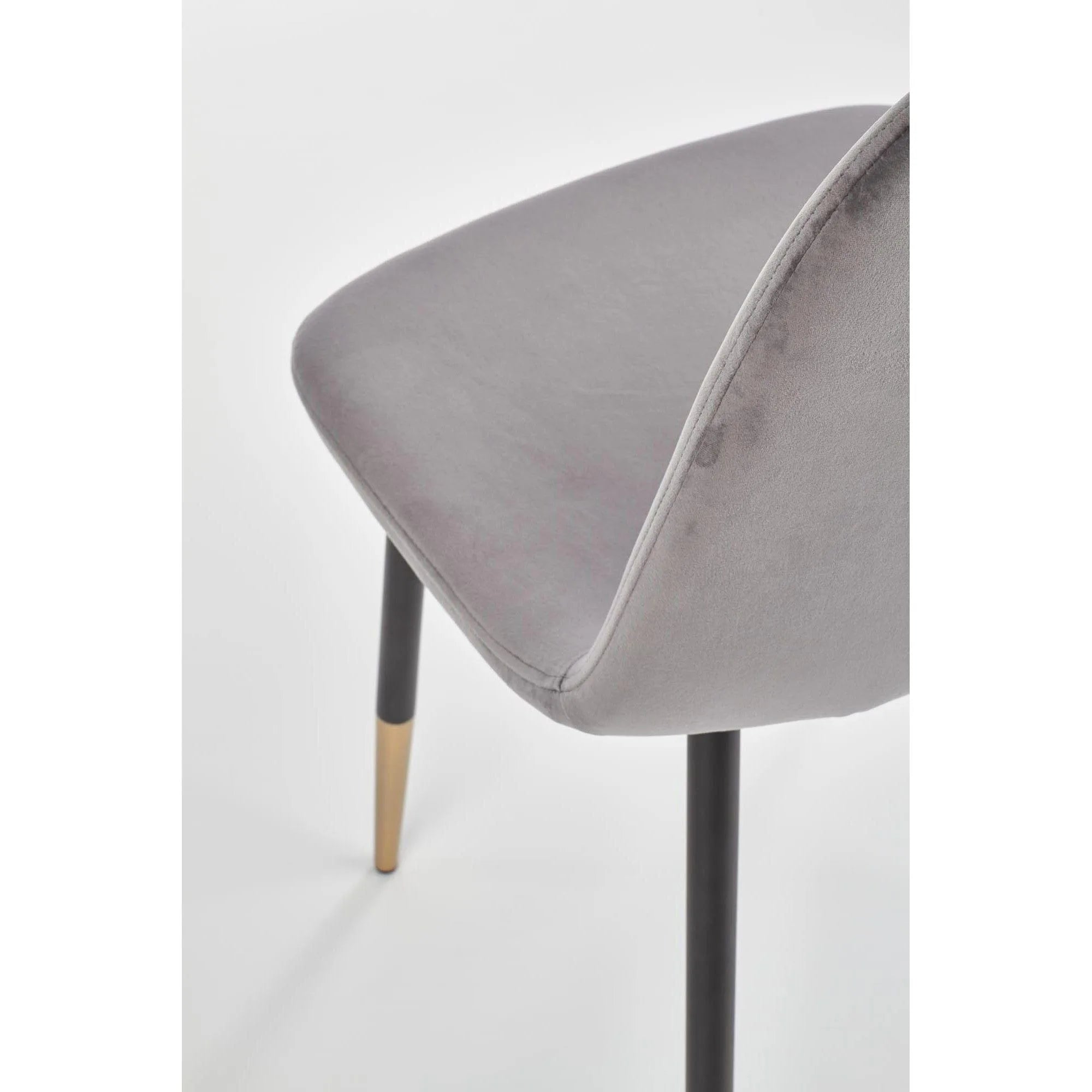 Scaun tapitat K379, gri/negru, stofa catifelata/metal, 45x48x88 cm