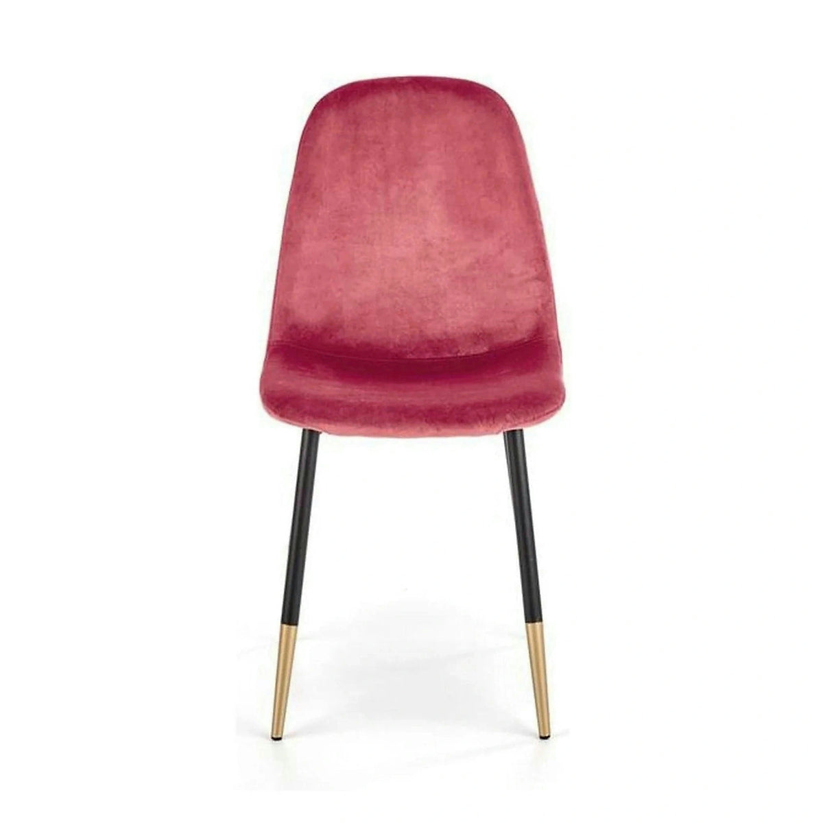 Scaun tapitat K379, rosu/negru, stofa catifelata/metal, 45x48x88 cm