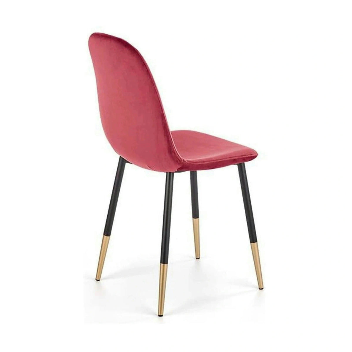 Scaun tapitat K379, rosu/negru, stofa catifelata/metal, 45x48x88 cm