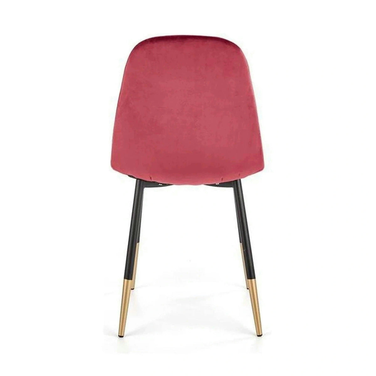 Scaun tapitat K379, rosu/negru, stofa catifelata/metal, 45x48x88 cm