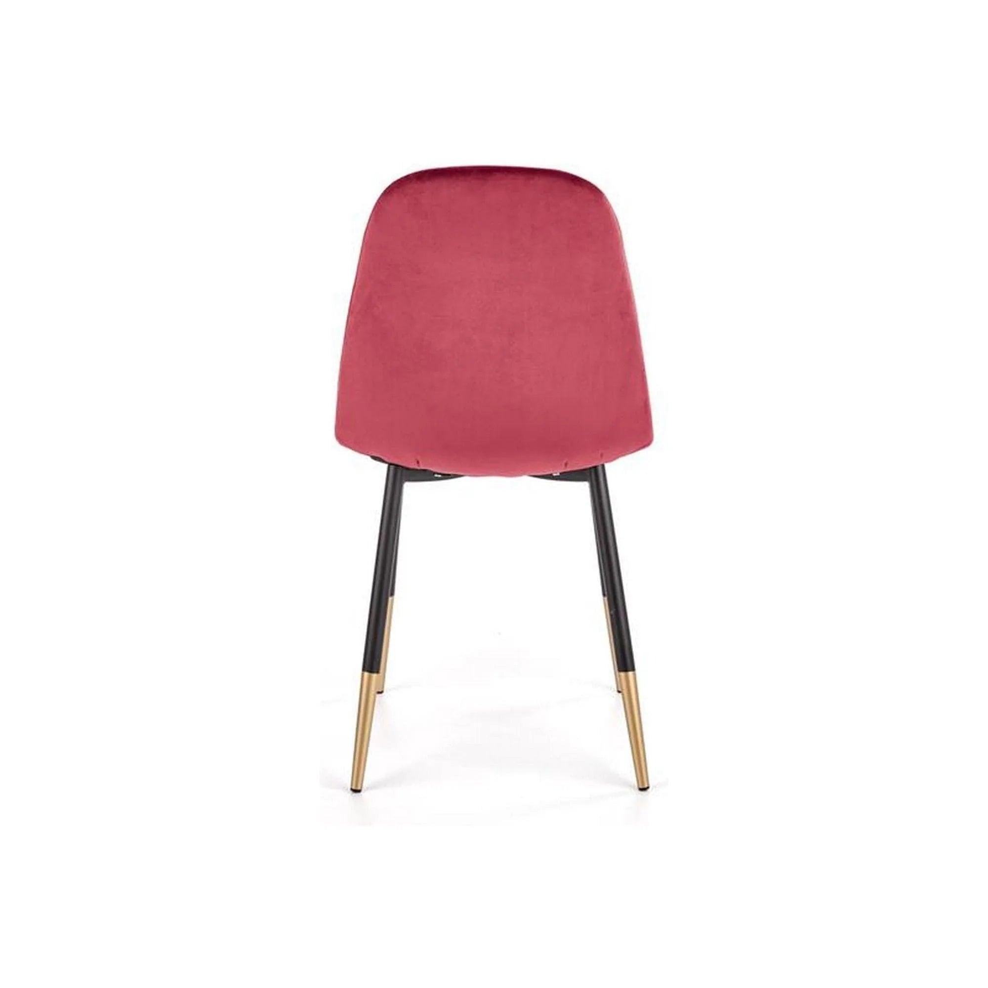 Scaun tapitat K379, rosu/negru, stofa catifelata/metal, 45x48x88 cm