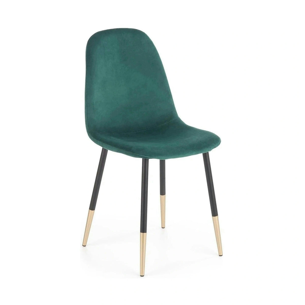 Scaun tapitat K379, verde/negru, stofa catifelata/metal, 45x48x88 cm