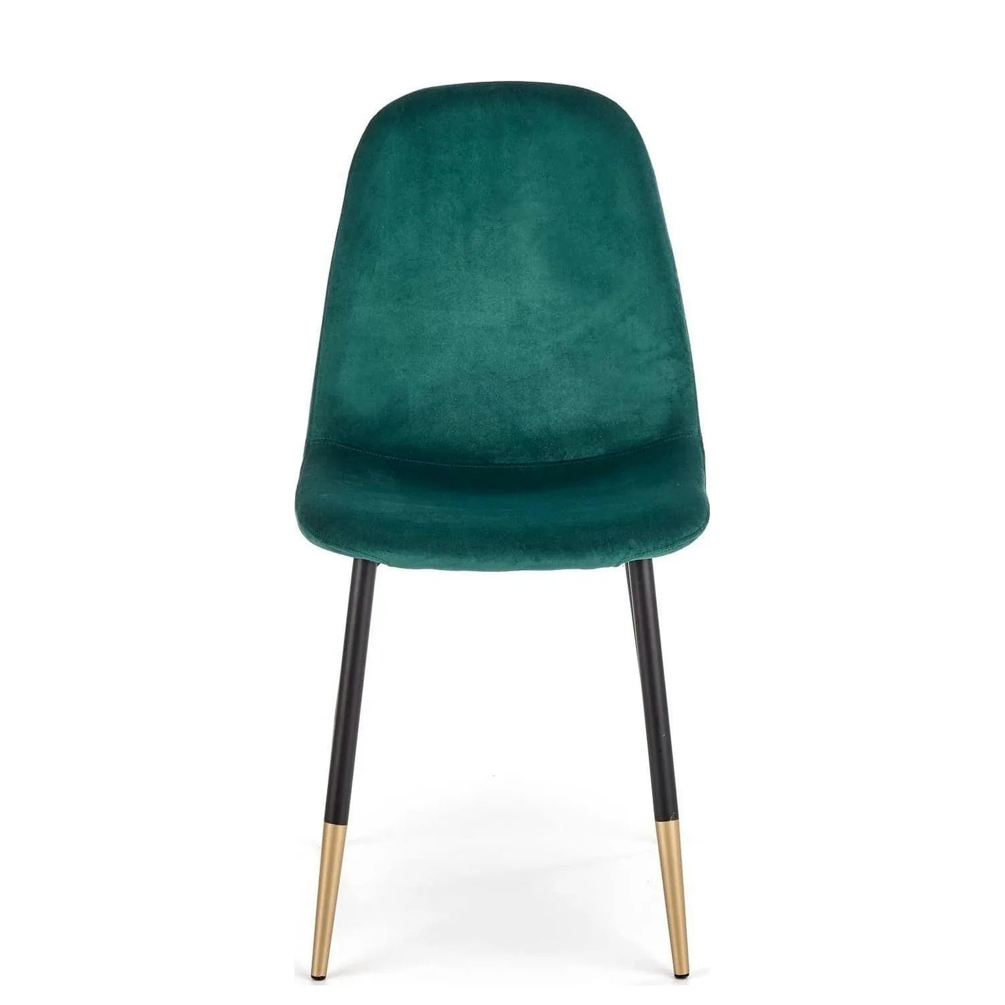 Scaun tapitat K379, verde/negru, stofa catifelata/metal, 45x48x88 cm