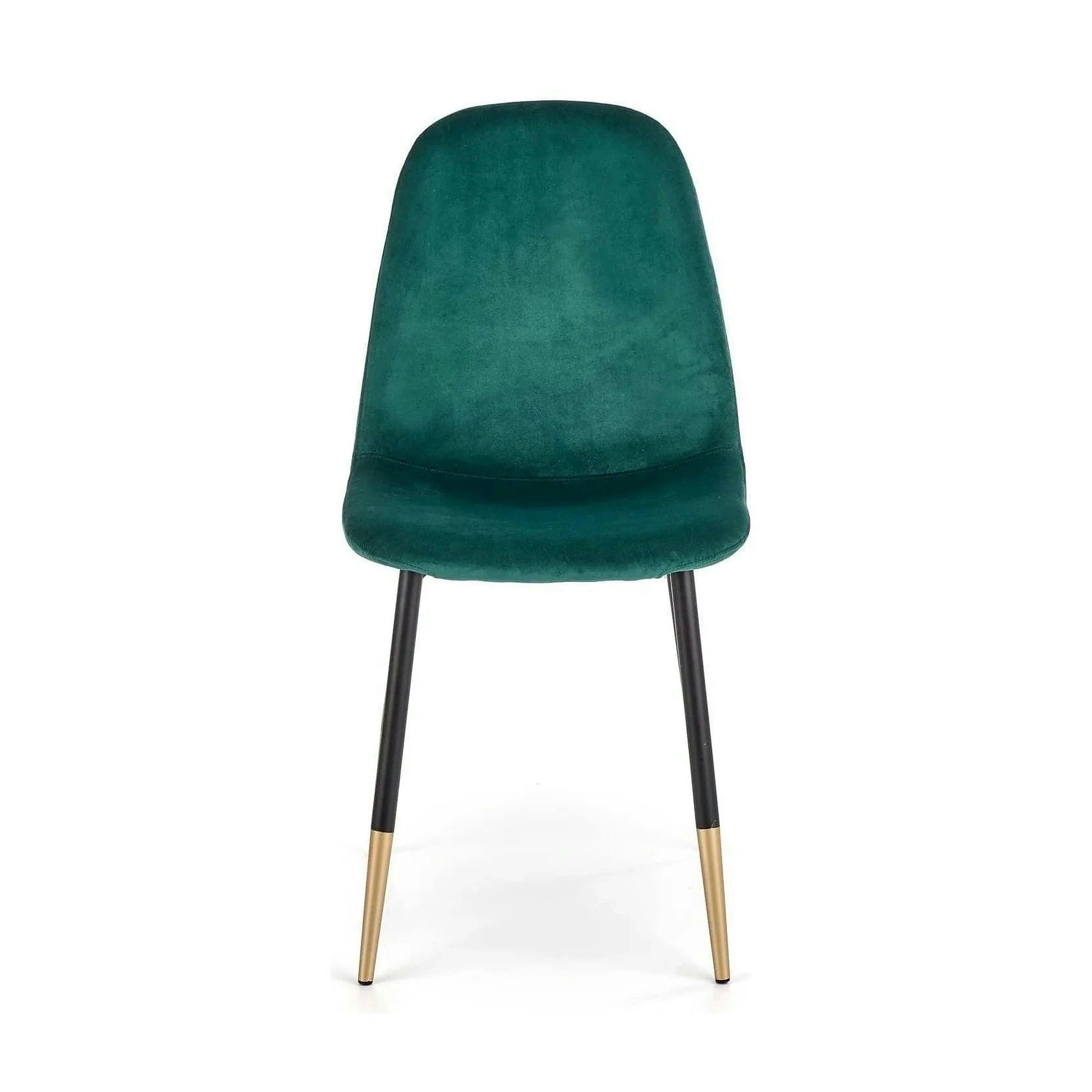 Scaun tapitat K379, verde/negru, stofa catifelata/metal, 45x48x88 cm