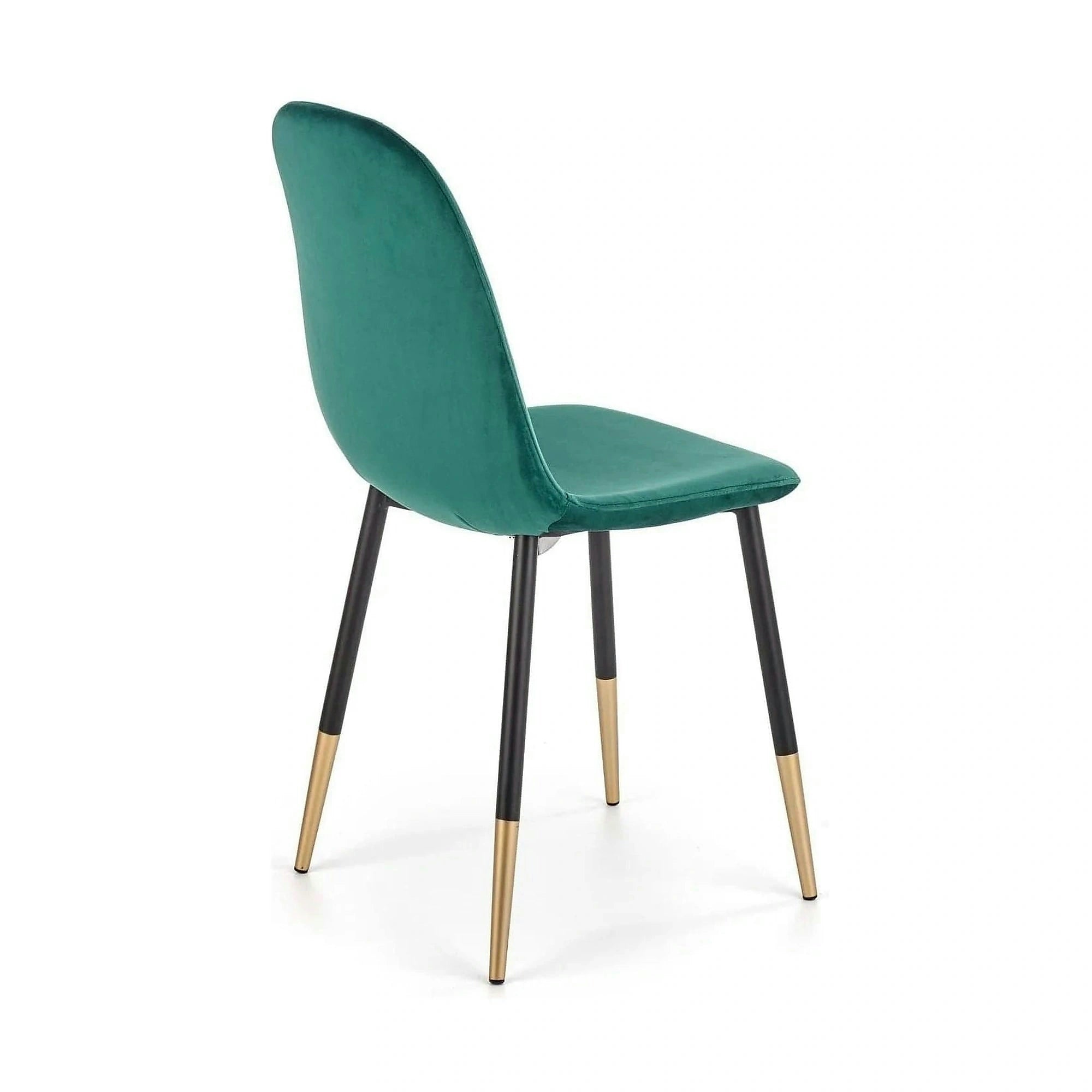 Scaun tapitat K379, verde/negru, stofa catifelata/metal, 45x48x88 cm