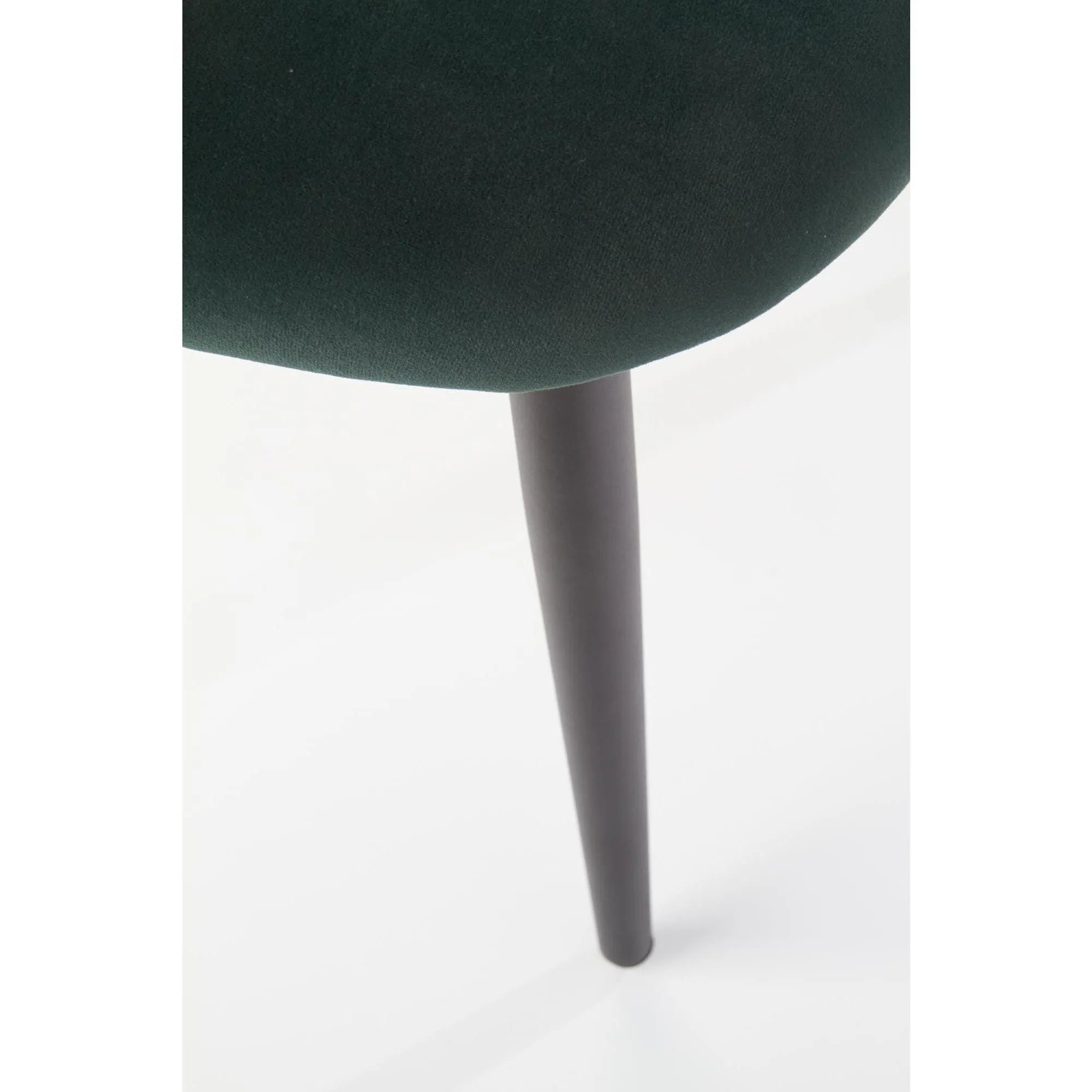 Scaun tapitat K384, verde/negru, stofa catifelata/metal, 54x57x84 cm