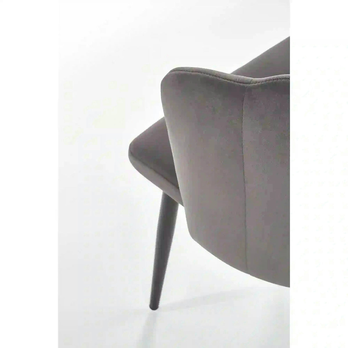 Scaun tapitat K386, gri inchis/negru, stofa catifelata/metal, 60x58x84 cm