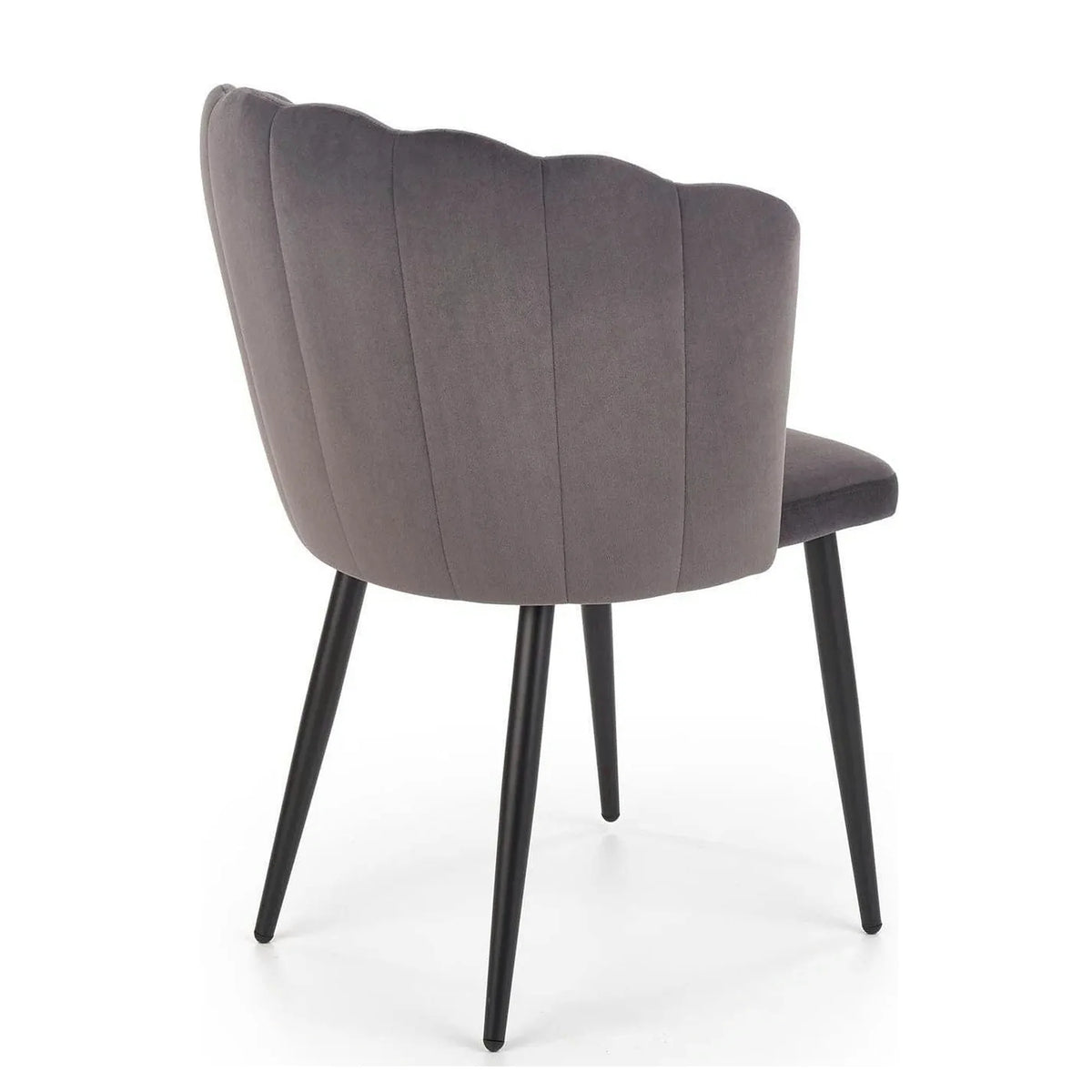 Scaun tapitat K386, gri inchis/negru, stofa catifelata/metal, 60x58x84 cm