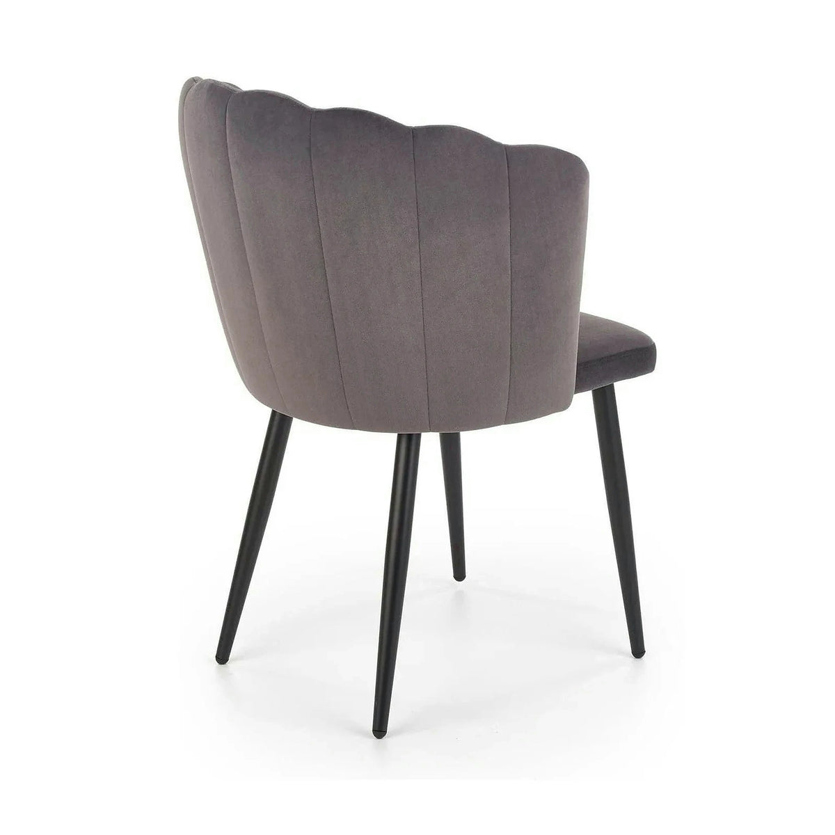 Scaun tapitat K386, gri inchis/negru, stofa catifelata/metal, 60x58x84 cm
