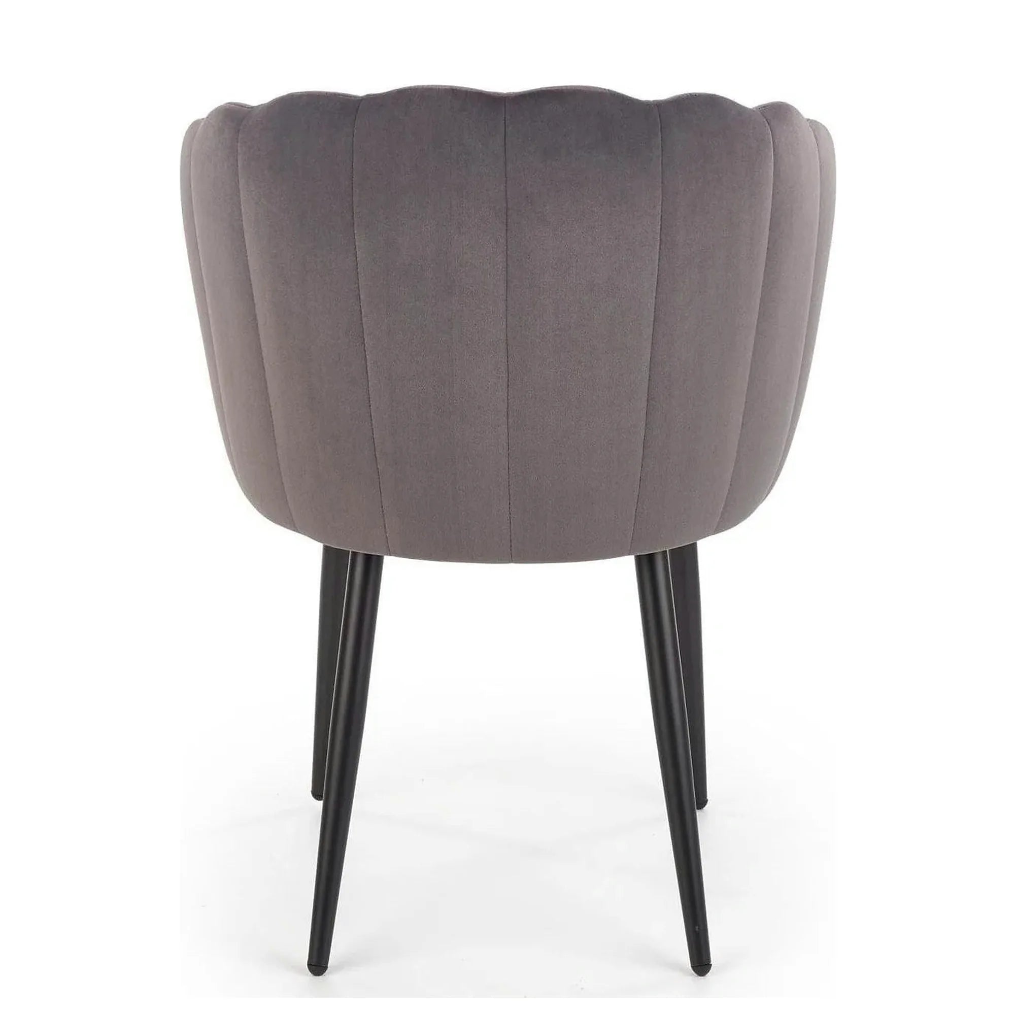 Scaun tapitat K386, gri inchis/negru, stofa catifelata/metal, 60x58x84 cm