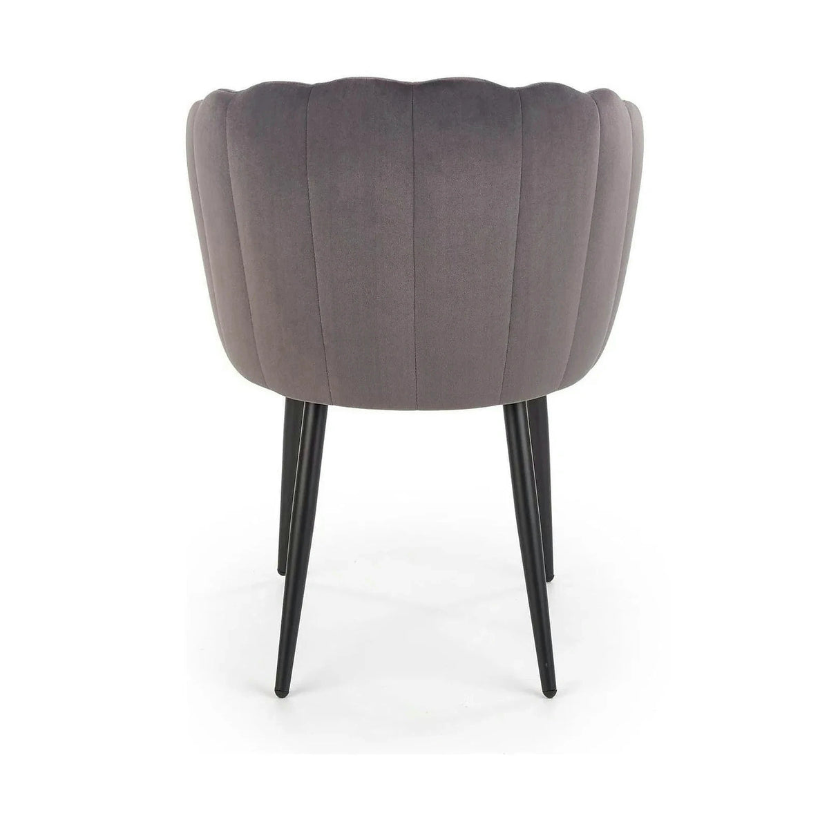 Scaun tapitat K386, gri inchis/negru, stofa catifelata/metal, 60x58x84 cm
