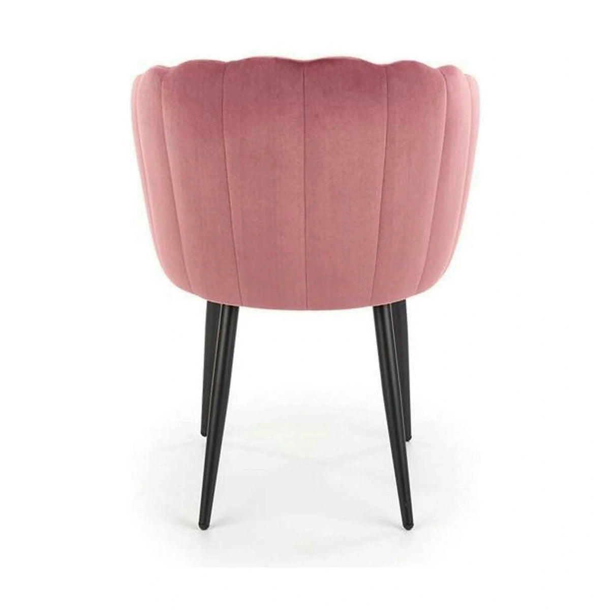 Scaun tapitat K386, roz/negru, stofa catifelat/metal, 60x58x84 cm