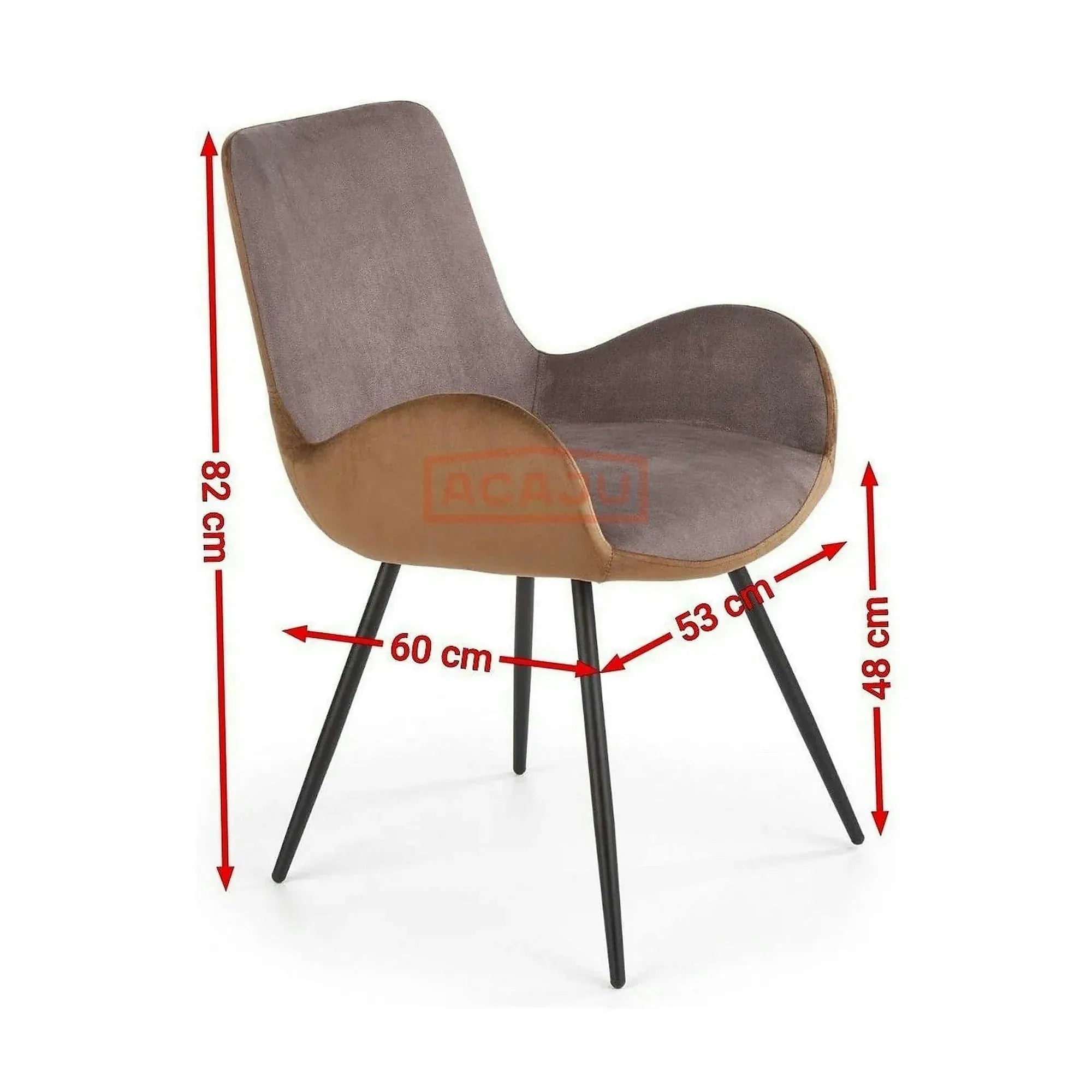 Scaun tapitat K392, gri/maro, 53x60x82 cm