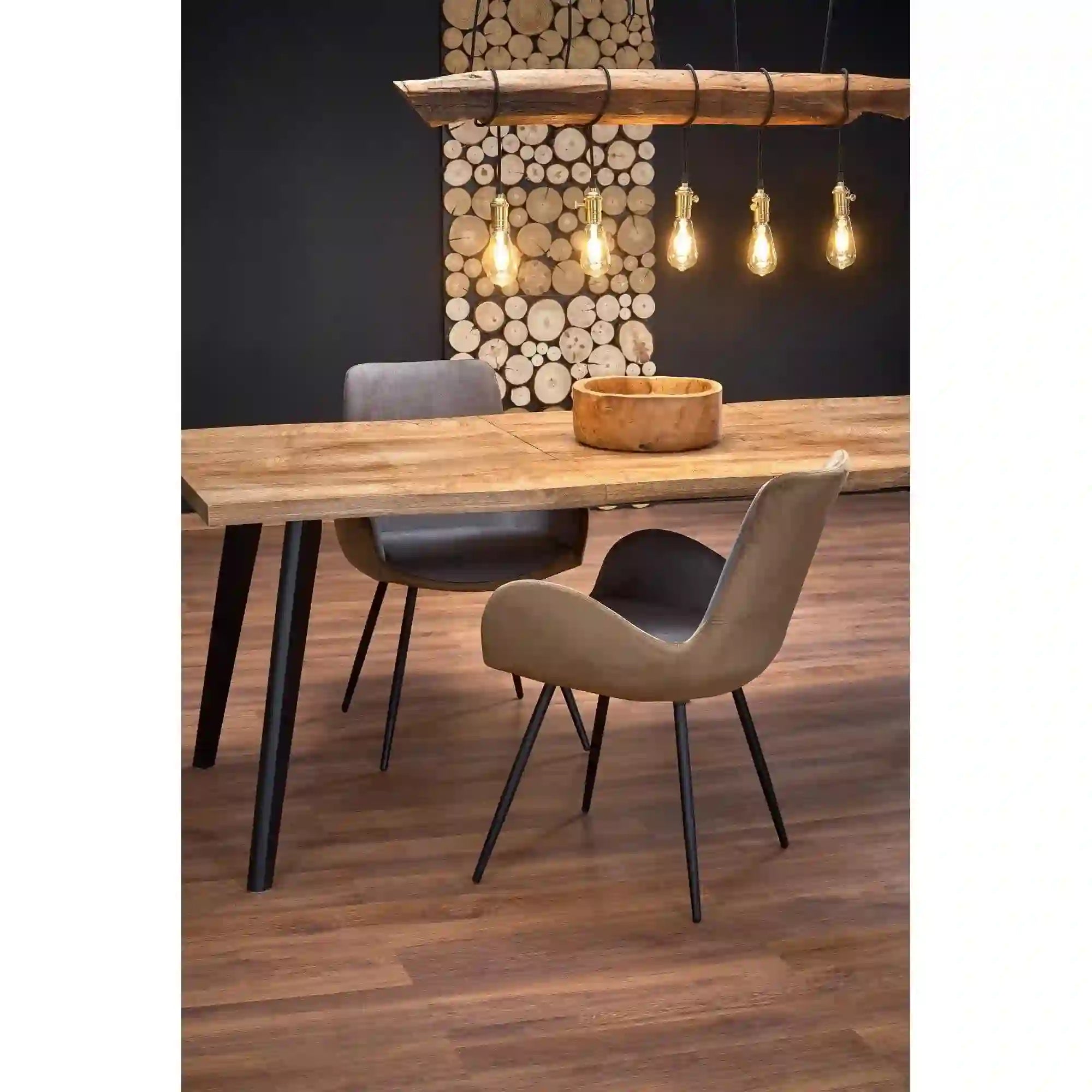 Scaun tapitat K392, gri/maro, 53x60x82 cm