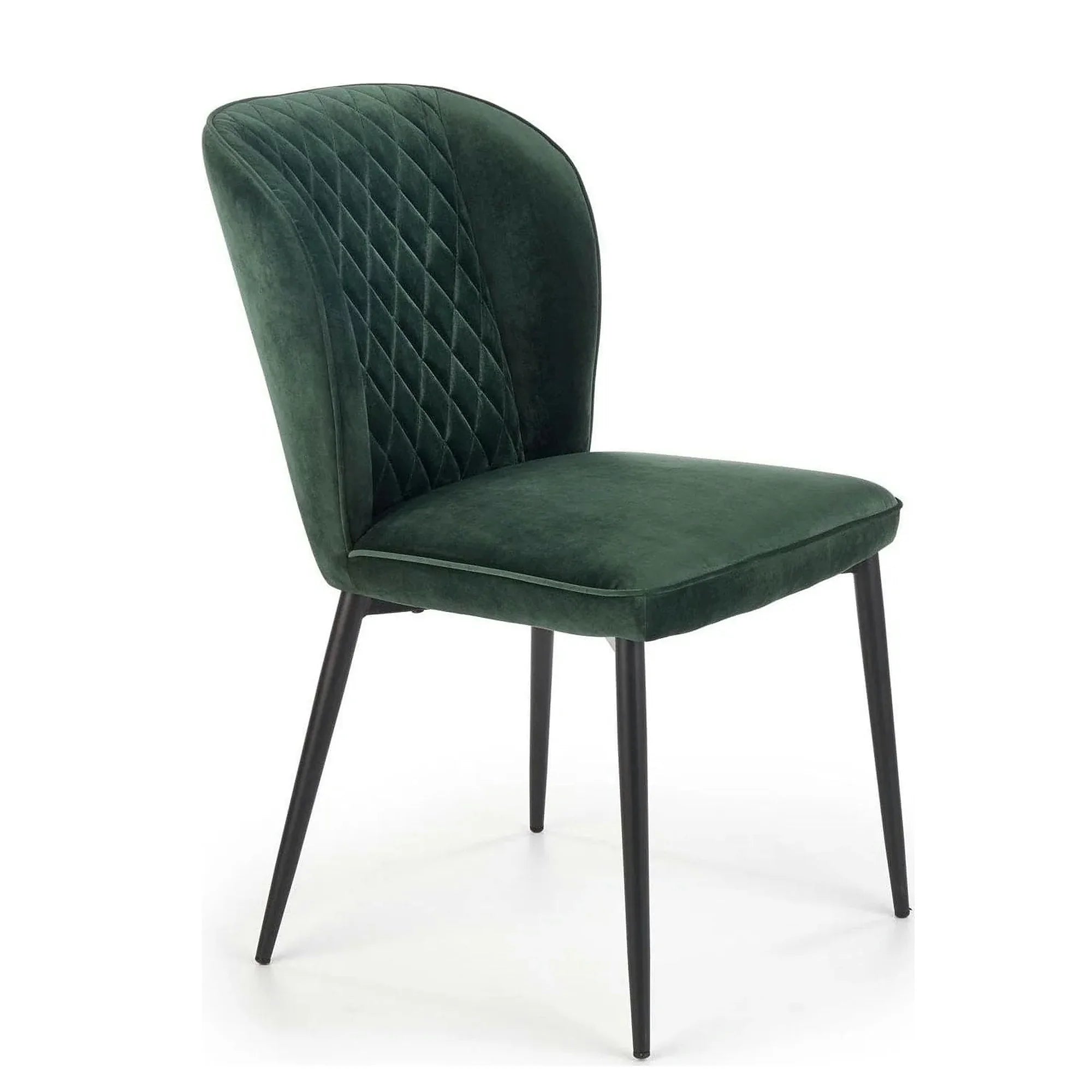 Scaun tapitat K399, verde/negru, stofa/metal, 50x60x84 cm