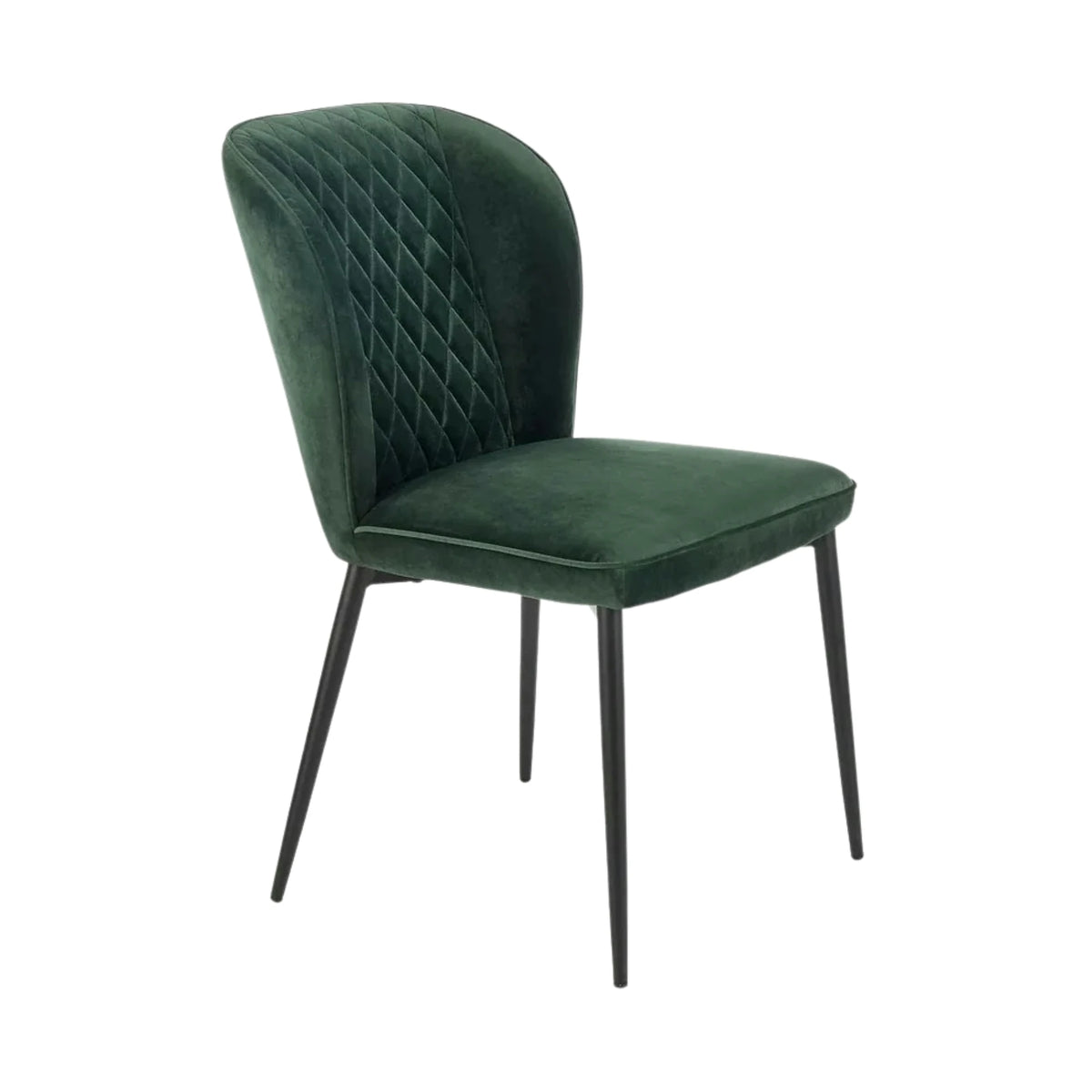 Scaun tapitat K399, verde/negru, stofa/metal, 50x60x84 cm