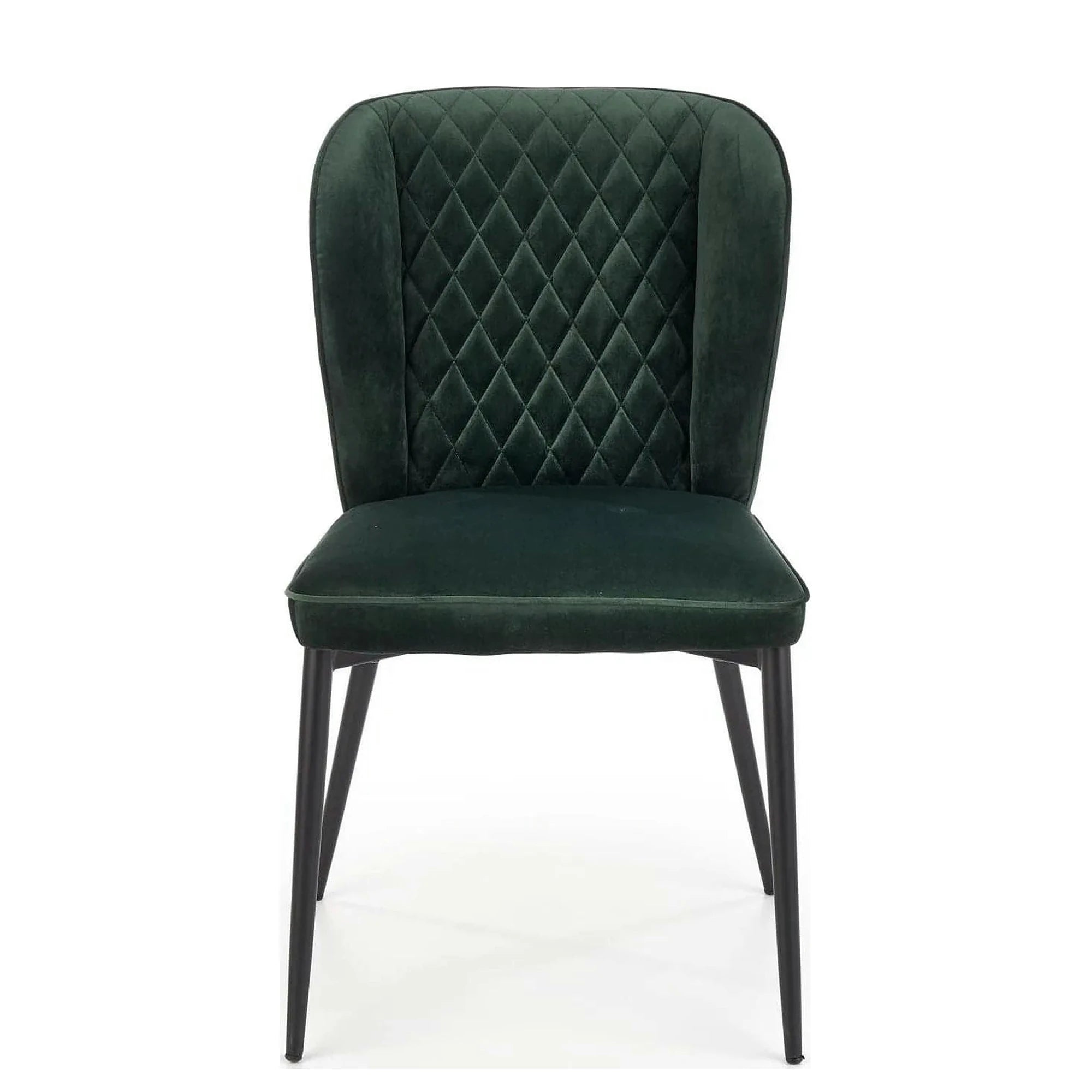 Scaun tapitat K399, verde/negru, stofa/metal, 50x60x84 cm