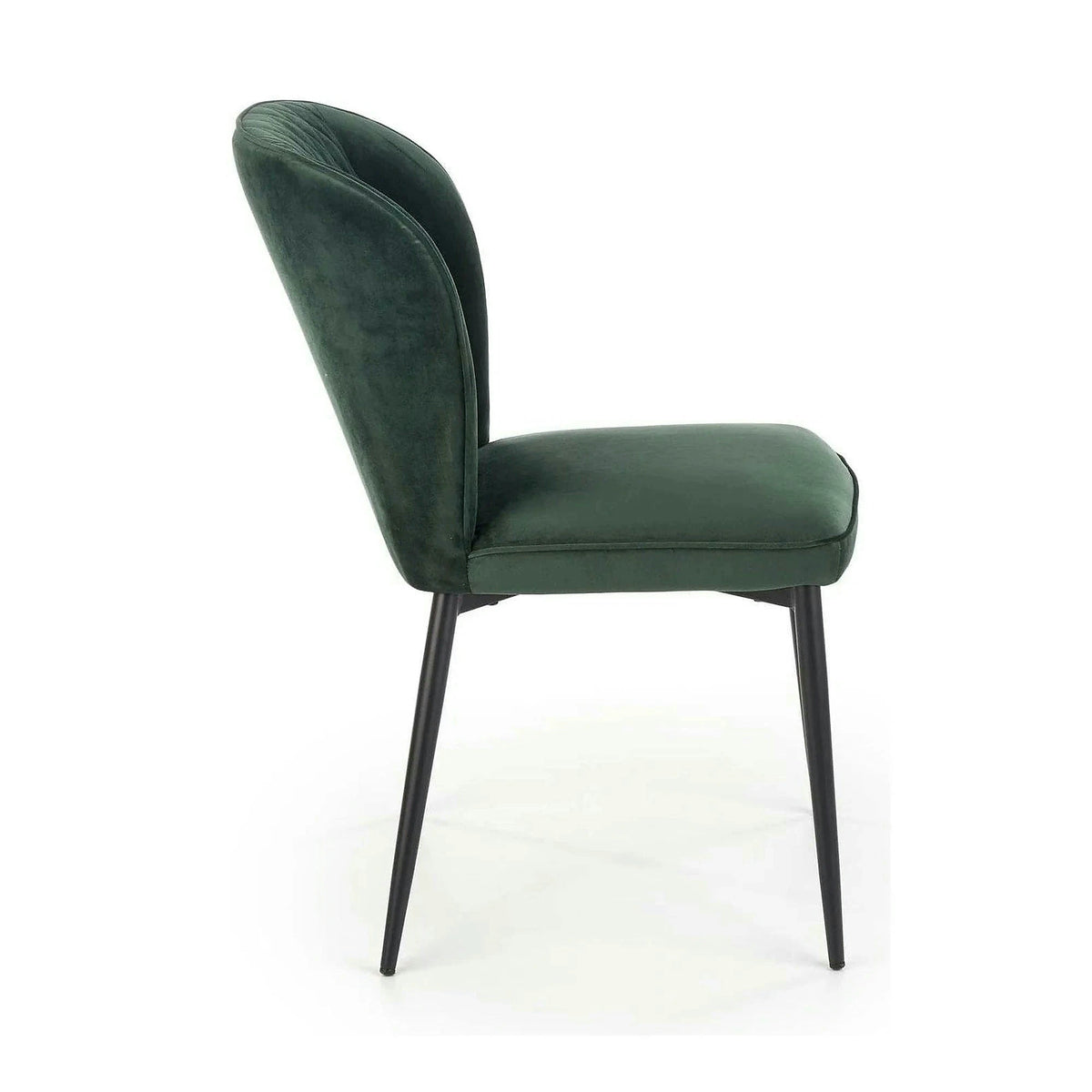 Scaun tapitat K399, verde/negru, stofa/metal, 50x60x84 cm