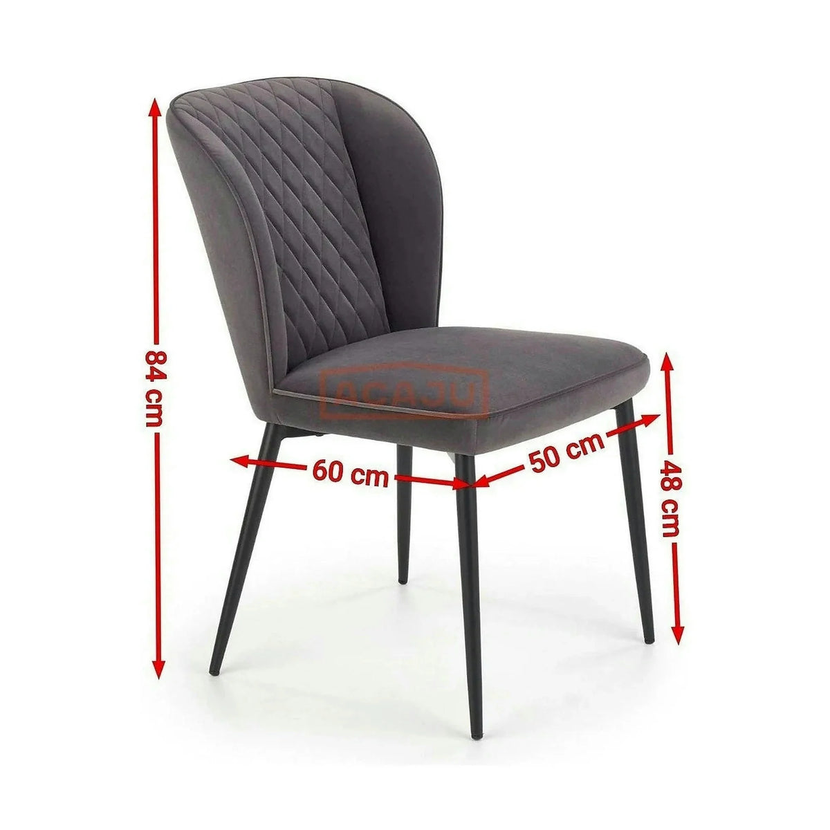 Scaun tapitat K399, verde/negru, stofa/metal, 50x60x84 cm