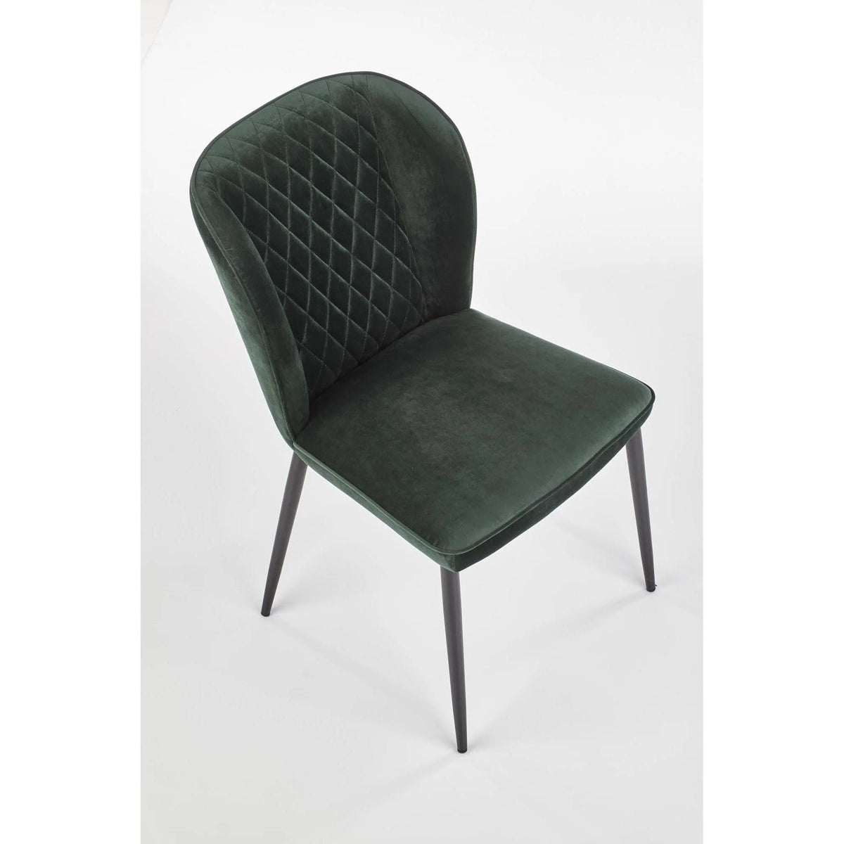 Scaun tapitat K399, verde/negru, stofa/metal, 50x60x84 cm