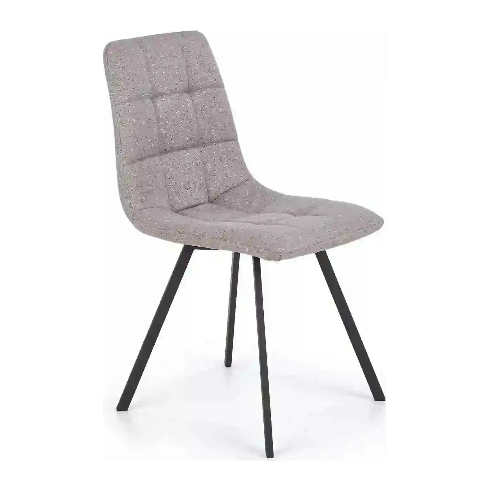 Scaun tapitat K402, gri/negru, stofa clasica/metal, 45x55x86 cm