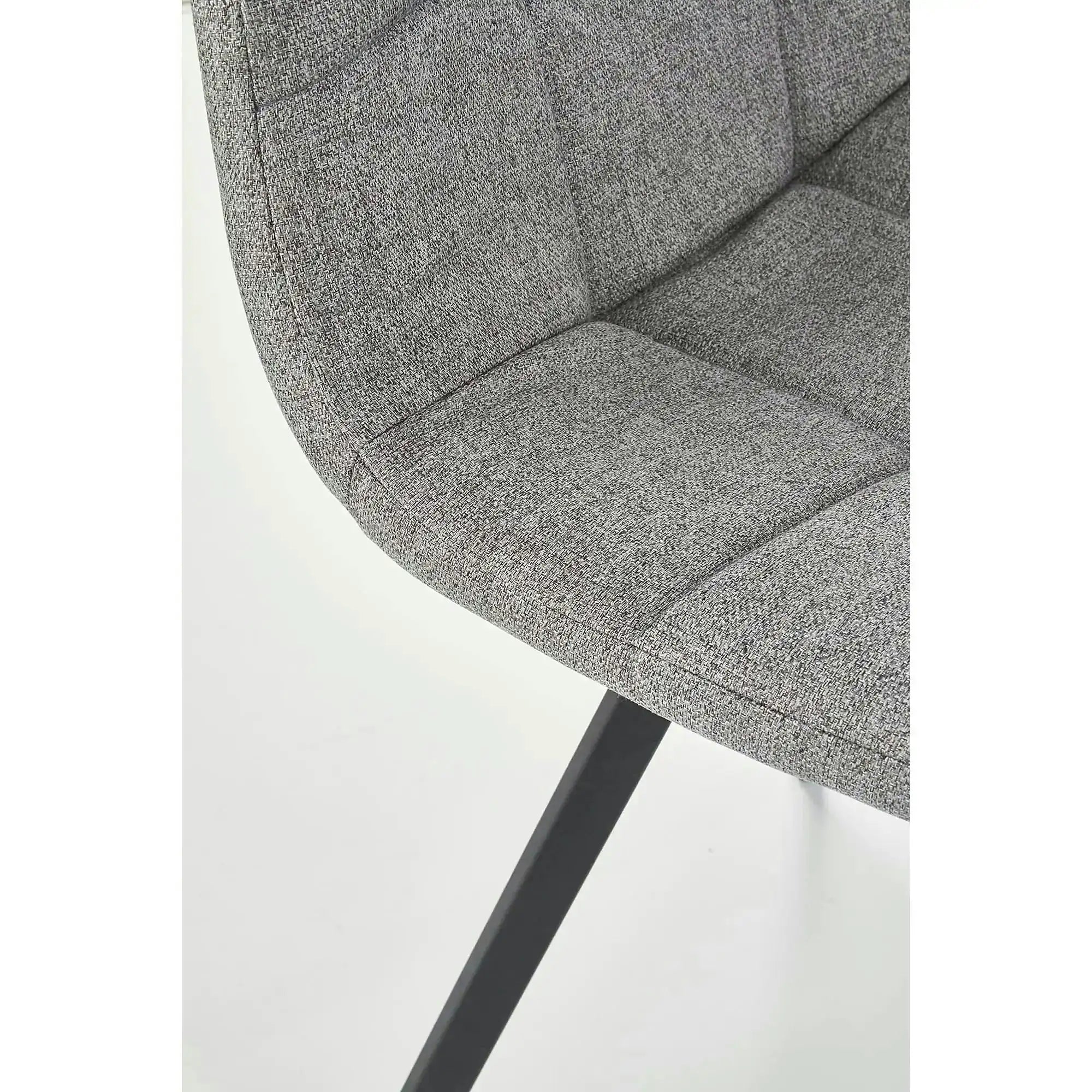 Scaun tapitat K402, gri/negru, stofa clasica/metal, 45x55x86 cm