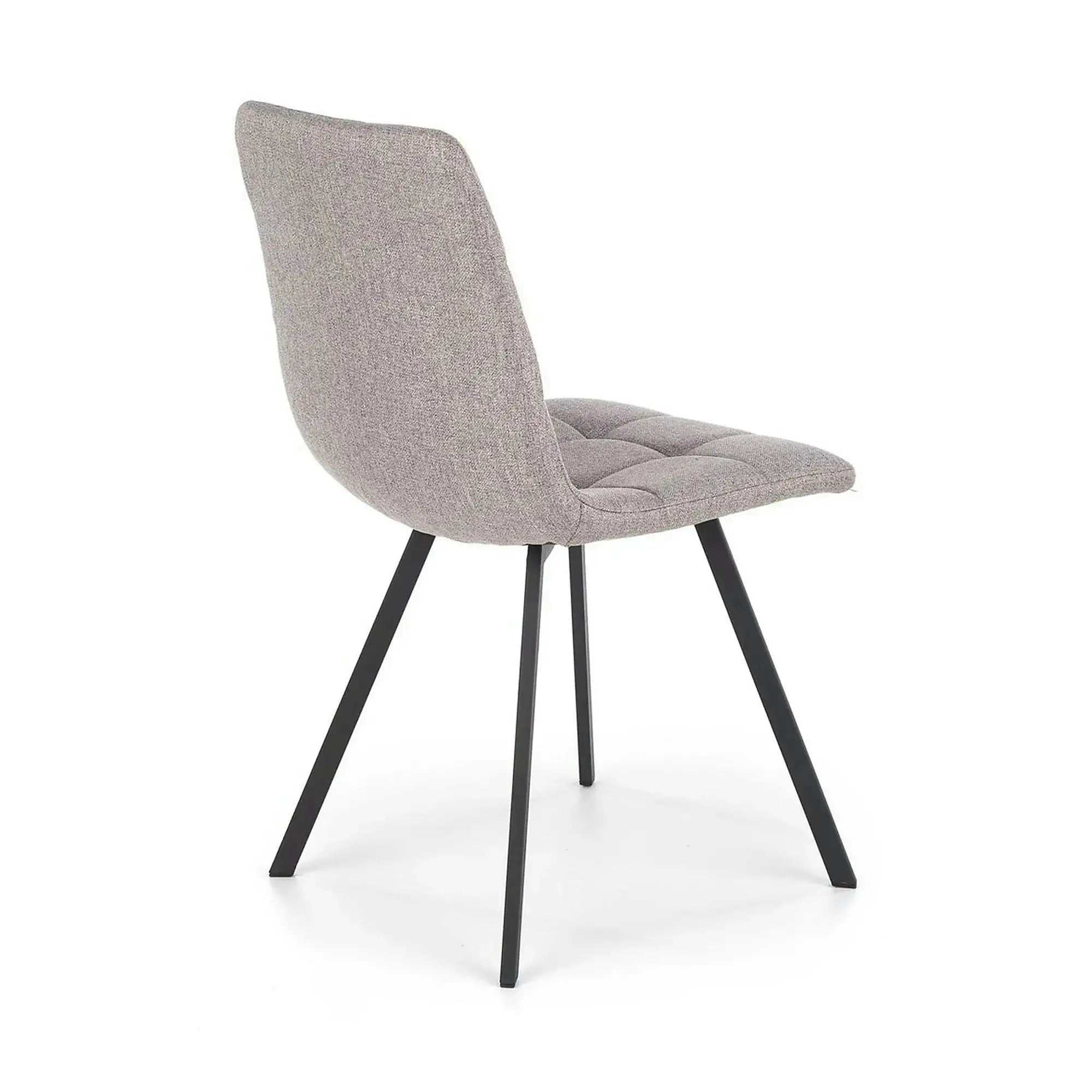 Scaun tapitat K402, gri/negru, stofa clasica/metal, 45x55x86 cm