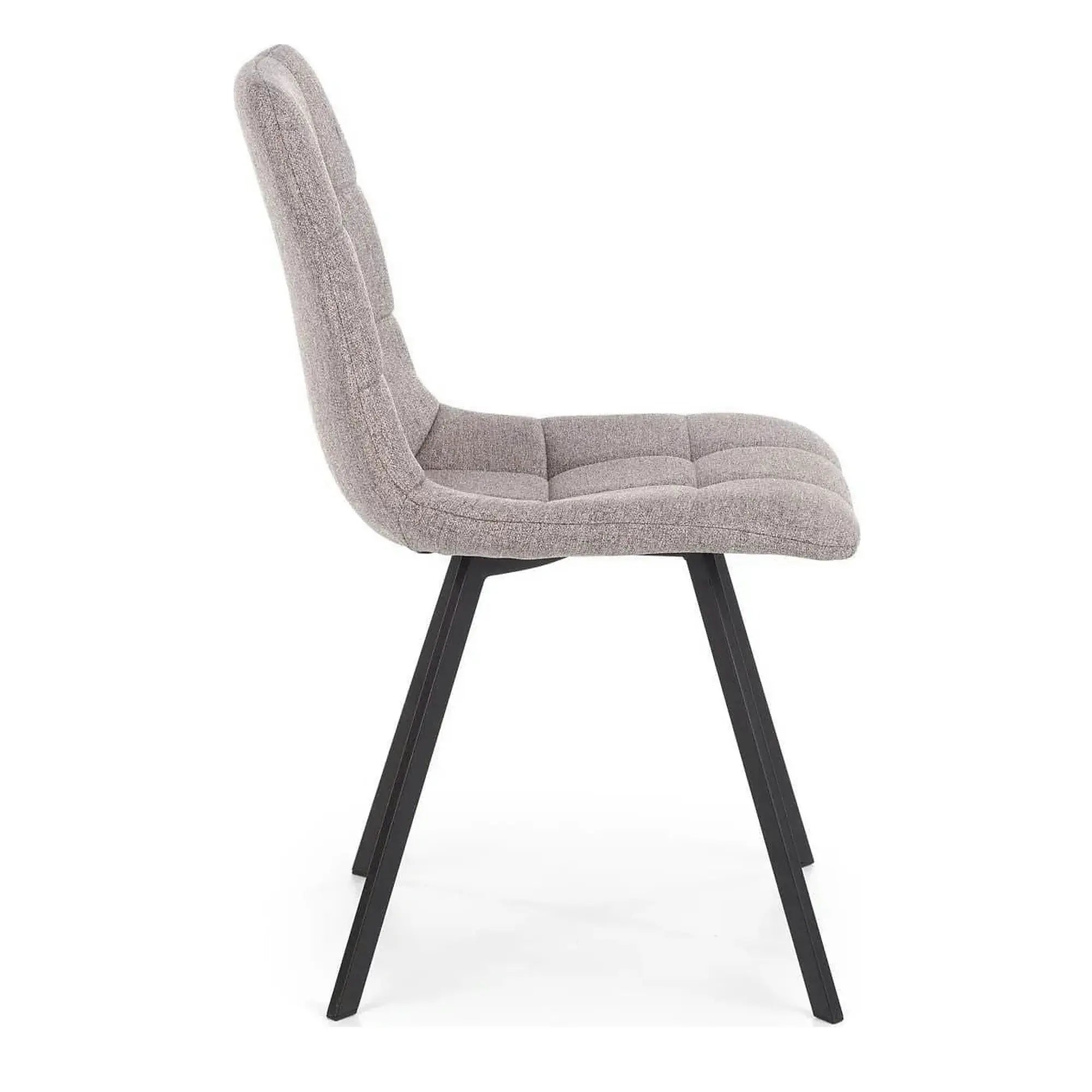 Scaun tapitat K402, gri/negru, stofa clasica/metal, 45x55x86 cm