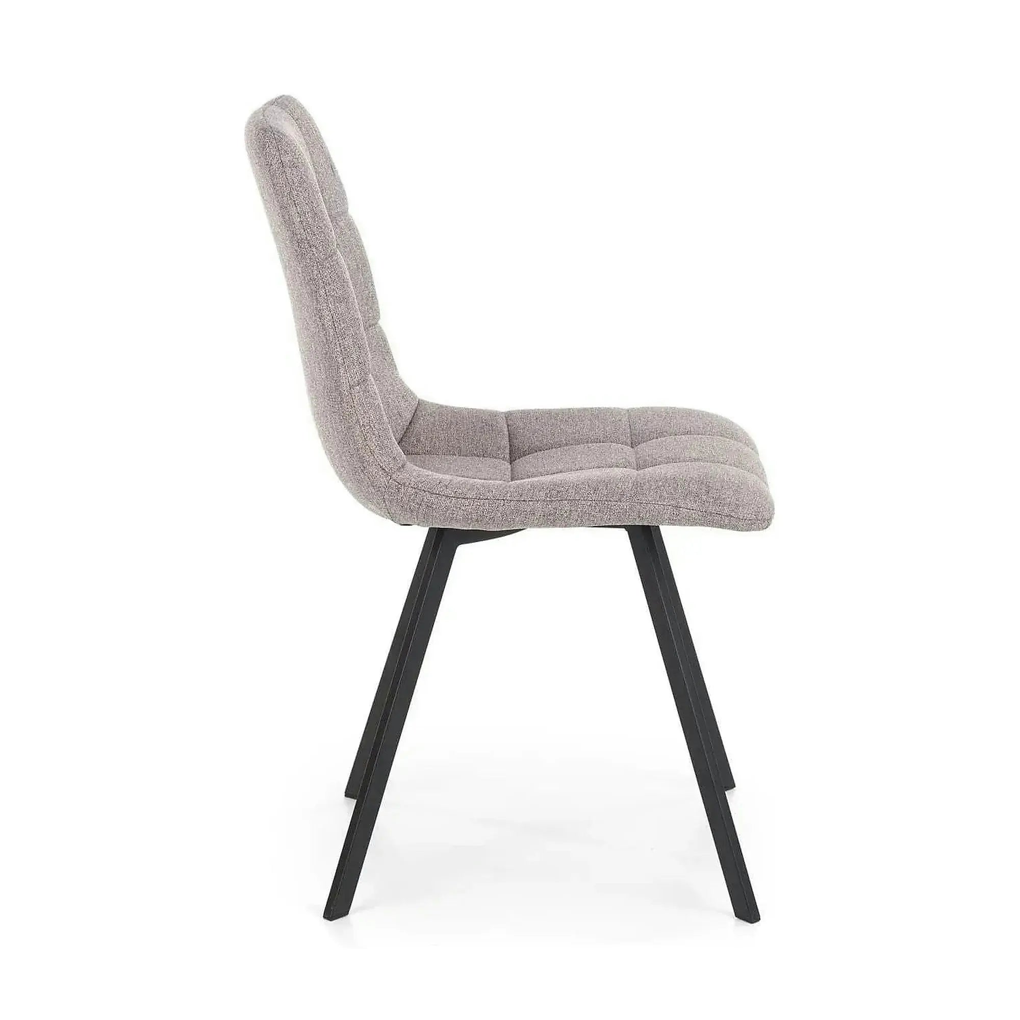 Scaun tapitat K402, gri/negru, stofa clasica/metal, 45x55x86 cm