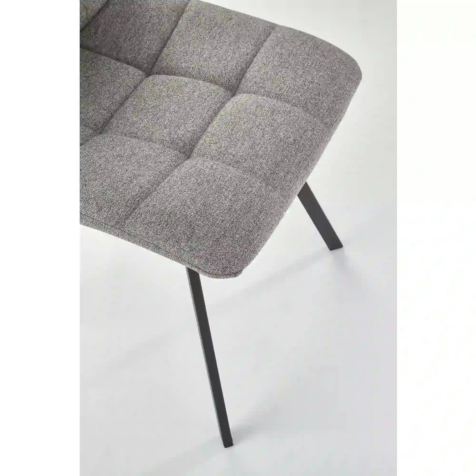 Scaun tapitat K402, gri/negru, stofa clasica/metal, 45x55x86 cm