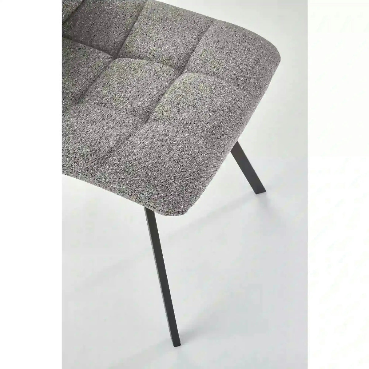 Scaun tapitat K402, gri/negru, stofa clasica/metal, 45x55x86 cm