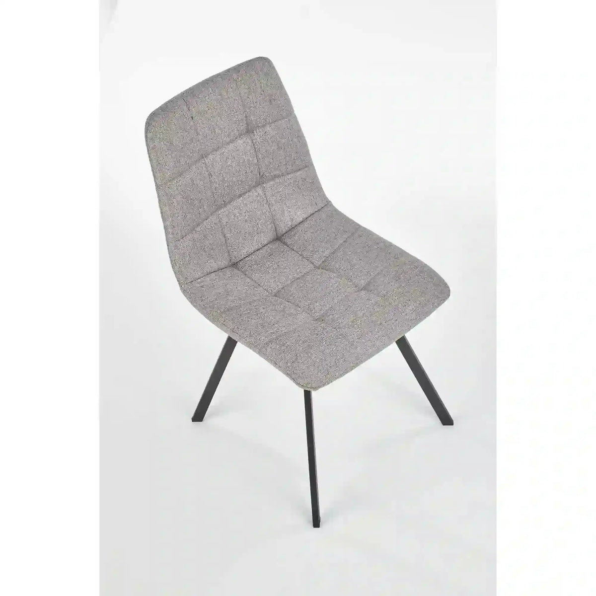 Scaun tapitat K402, gri/negru, stofa clasica/metal, 45x55x86 cm