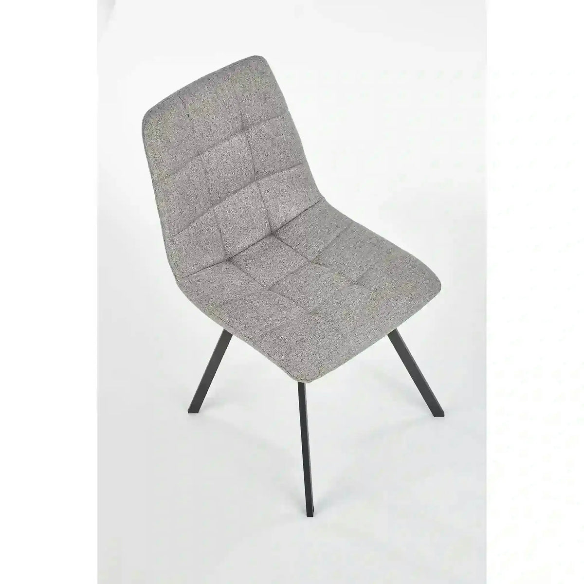 Scaun tapitat K402, gri/negru, stofa clasica/metal, 45x55x86 cm