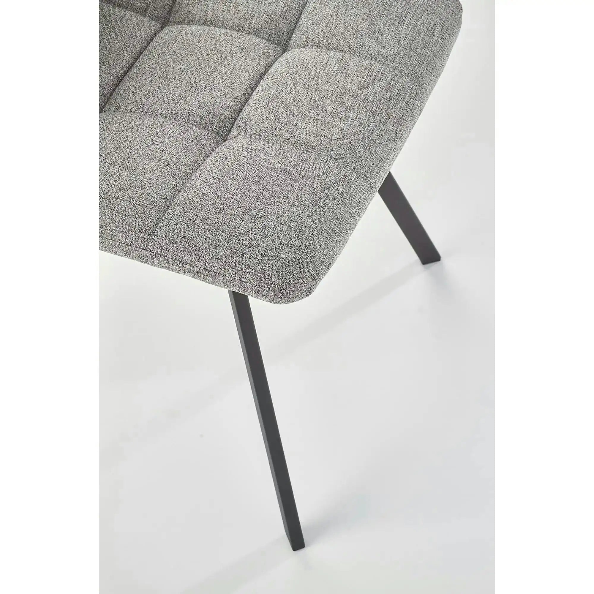 Scaun tapitat K402, gri/negru, stofa clasica/metal, 45x55x86 cm