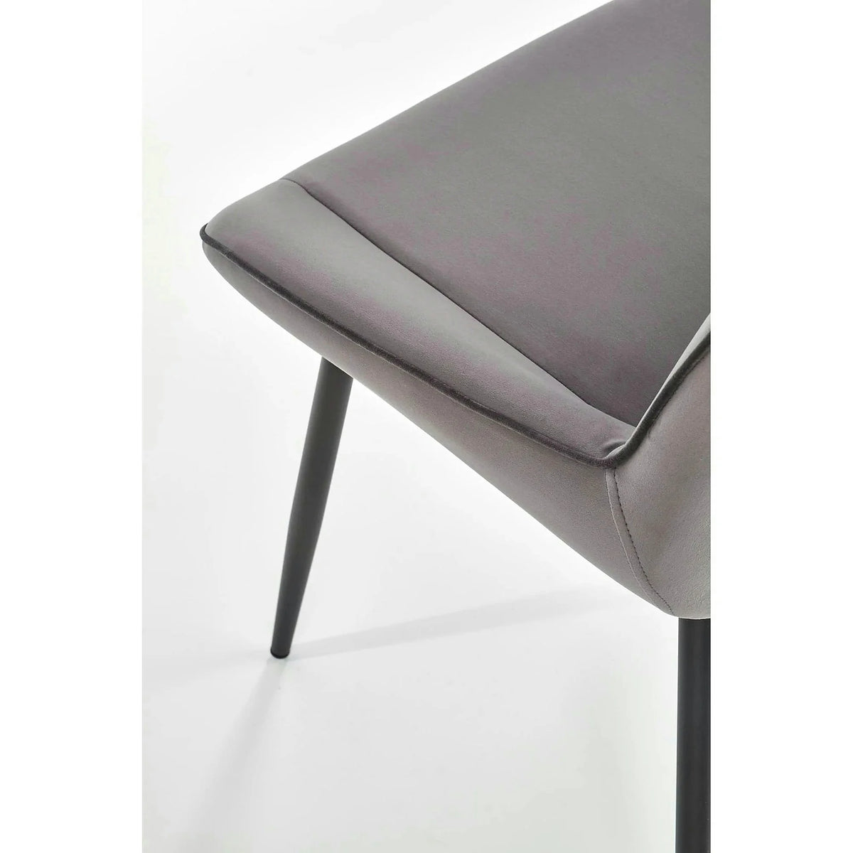 Scaun tapitat K404, gri/negru, stofa/metal, 52x58x88 cm