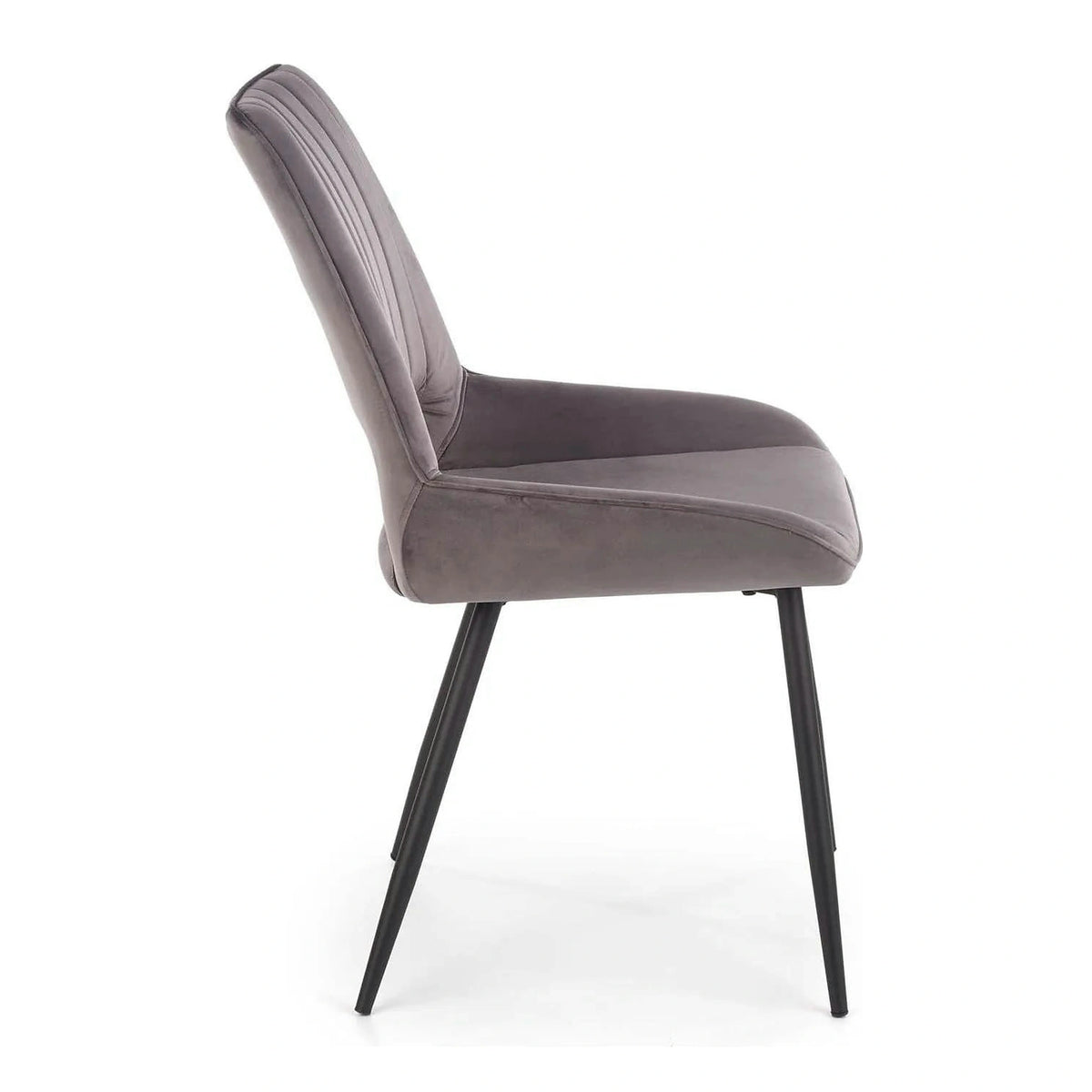 Scaun tapitat K404, gri/negru, stofa/metal, 52x58x88 cm
