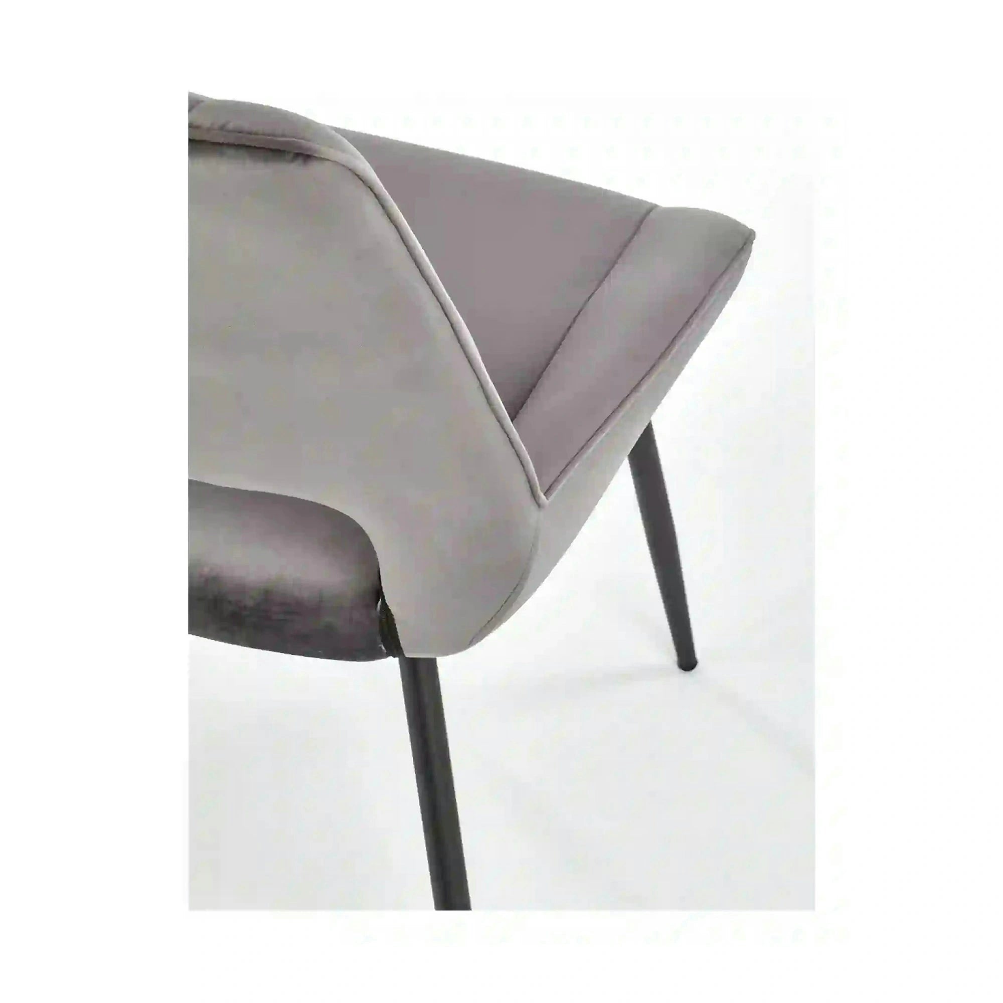 Scaun tapitat K404, gri/negru, stofa/metal, 52x58x88 cm