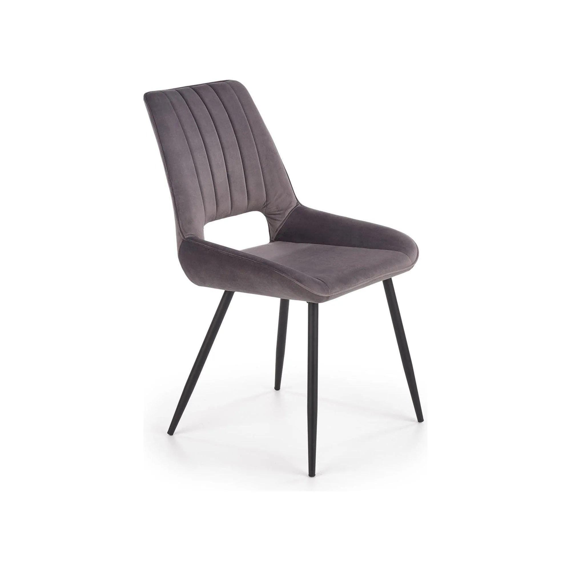 Scaun tapitat K404, gri/negru, stofa/metal, 52x58x88 cm