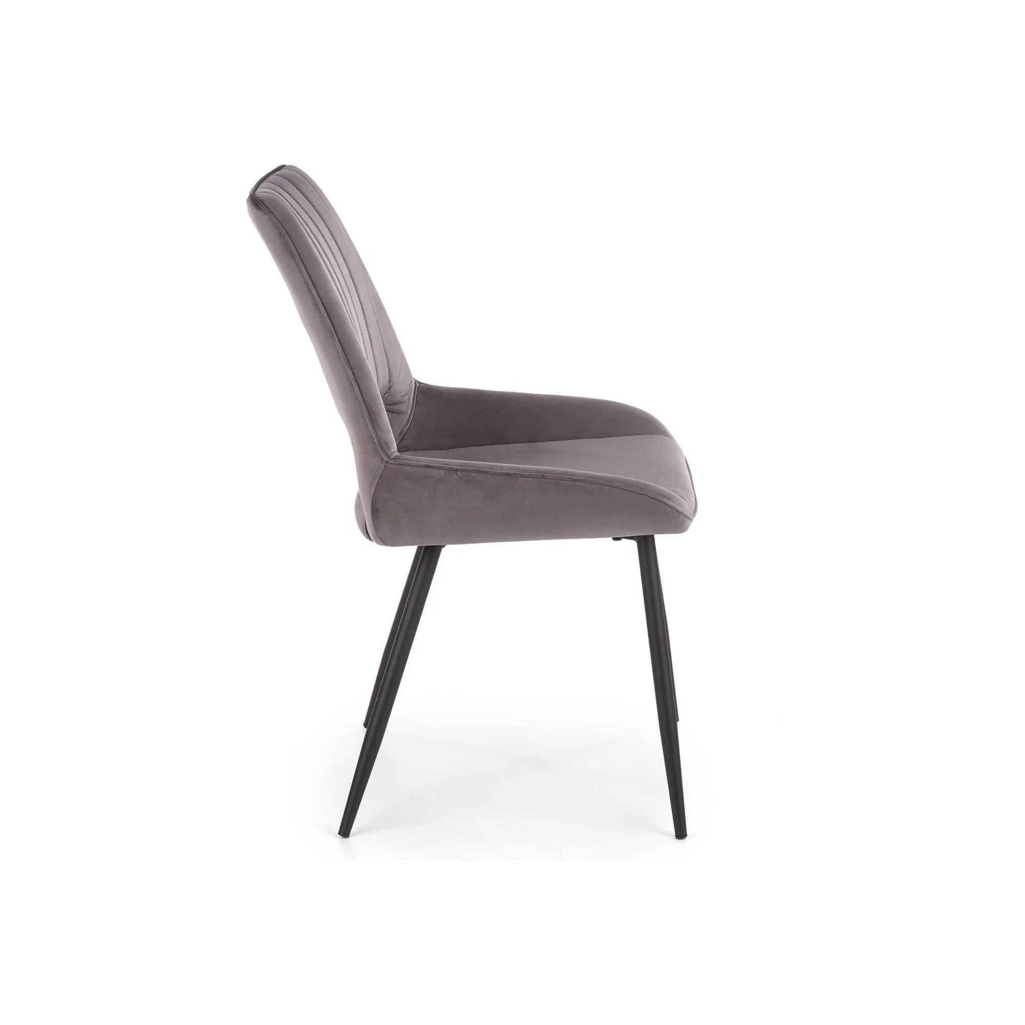 Scaun tapitat K404, gri/negru, stofa/metal, 52x58x88 cm