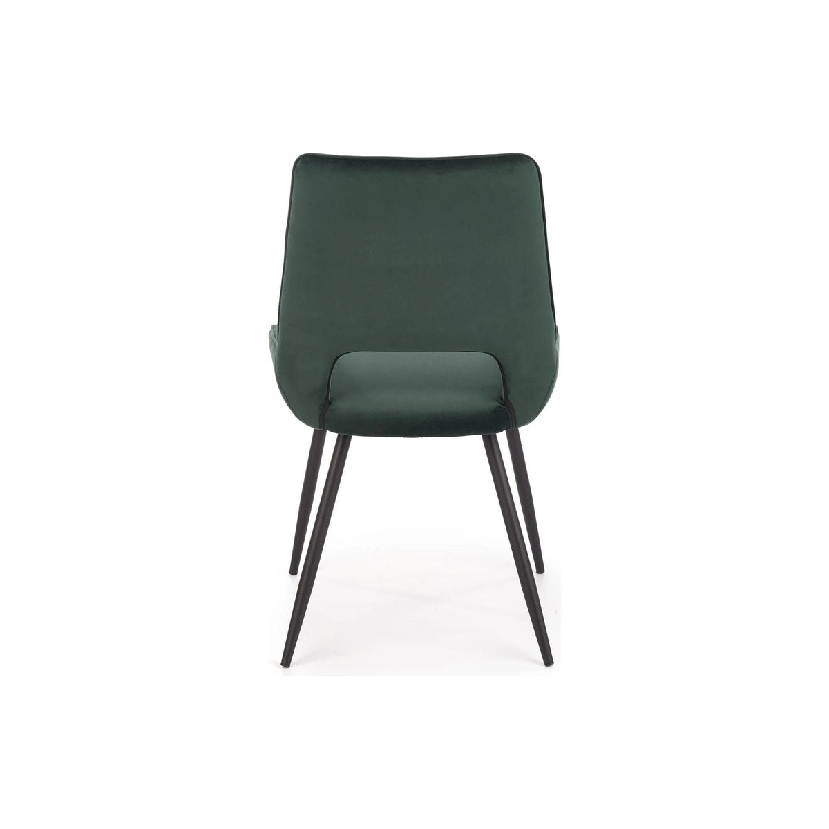 Scaun tapitat K404, verde/negru, stofa/metal, 52x58x88 cm