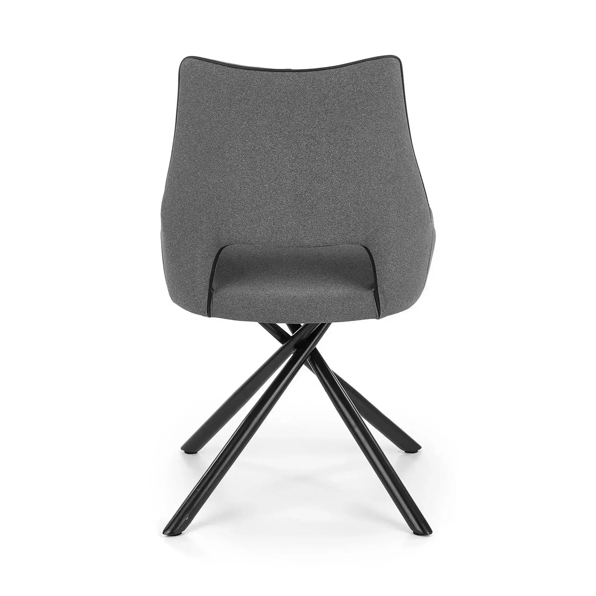 Scaun tapitat K409, gri inchis/negru, stofa clasica/metal, 49x52x84 cm