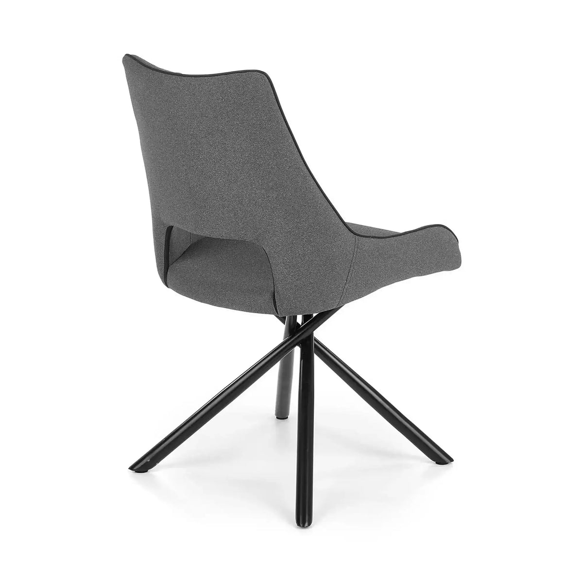 Scaun tapitat K409, gri inchis/negru, stofa clasica/metal, 49x52x84 cm