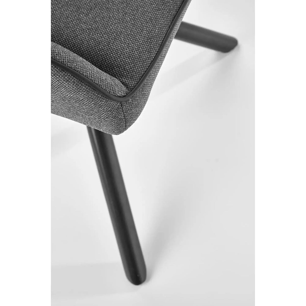Scaun tapitat K409, gri inchis/negru, stofa clasica/metal, 49x52x84 cm