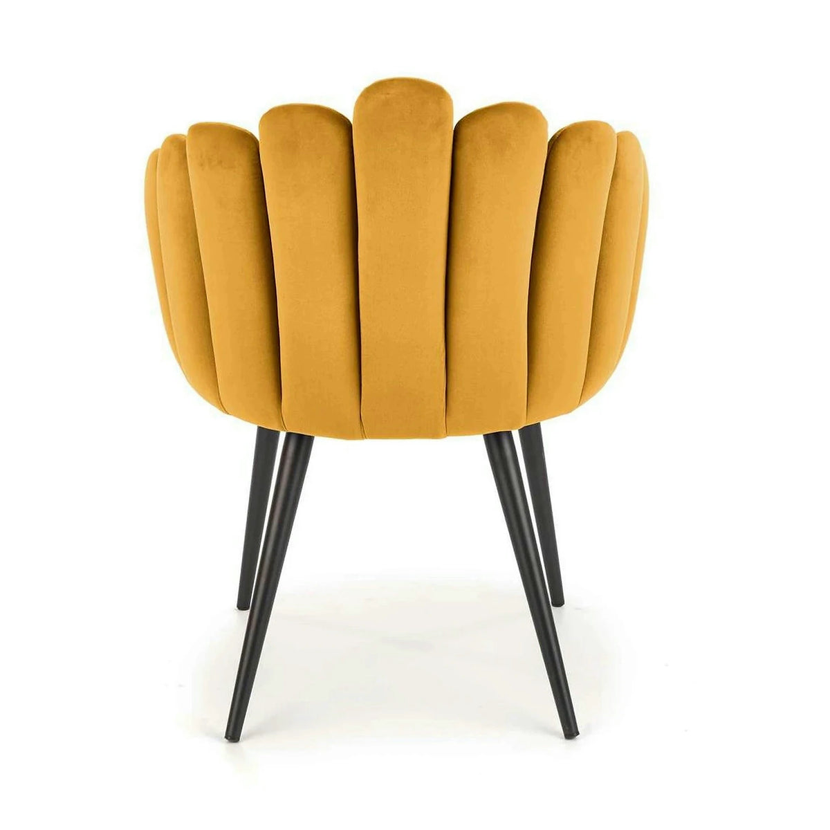 Scaun tapitat K410, galben mustar, stofa catifelata, 65x62x85 cm