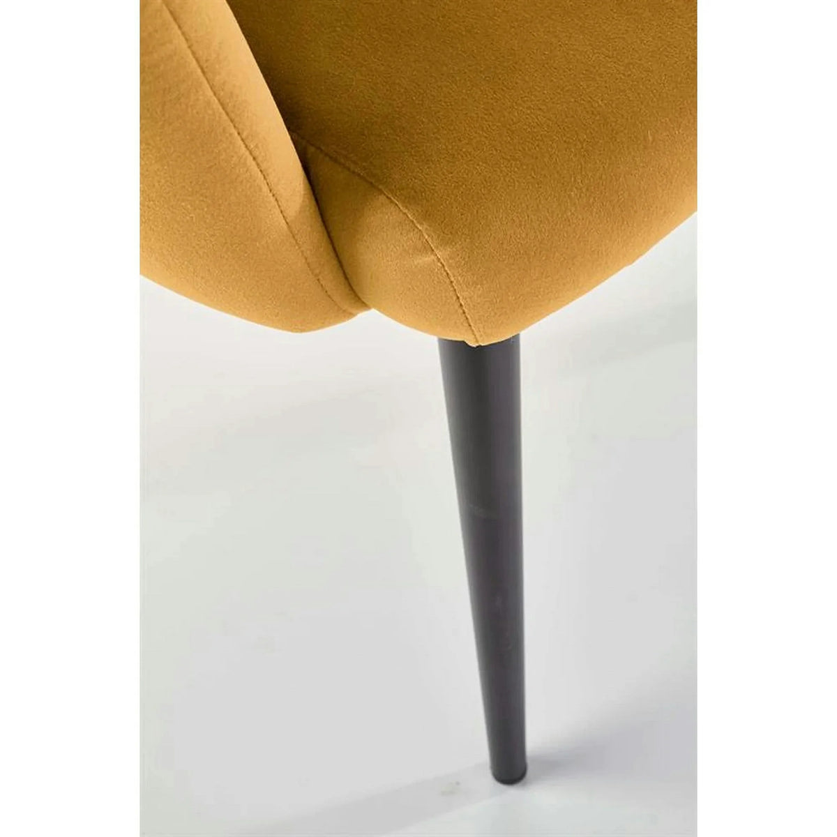 Scaun tapitat K410, galben mustar, stofa catifelata, 65x62x85 cm