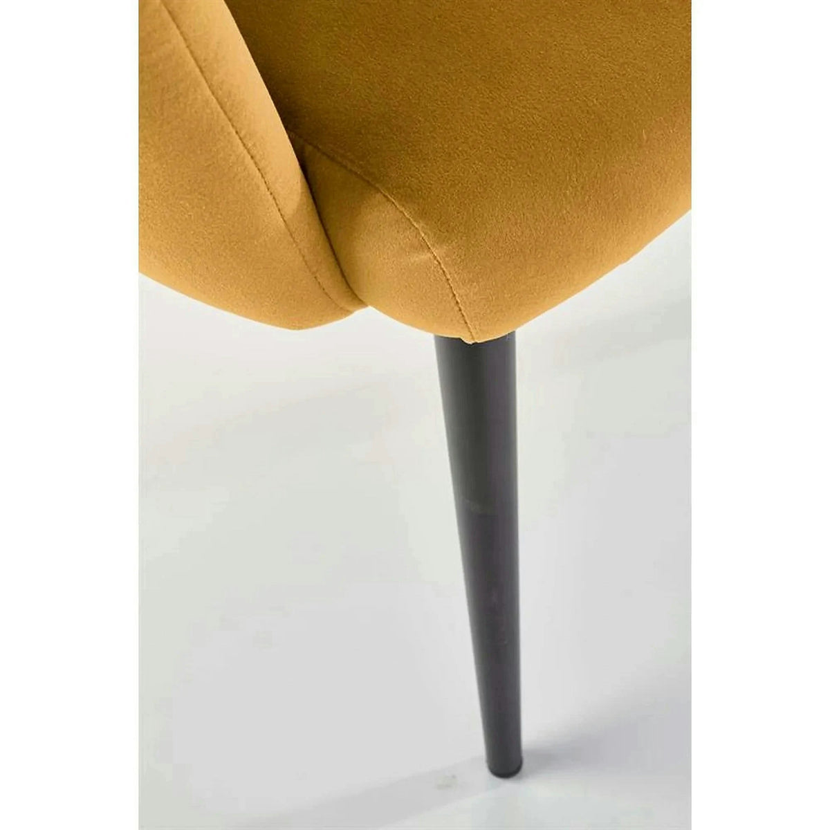 Scaun tapitat K410, galben mustar, stofa catifelata, 65x62x85 cm