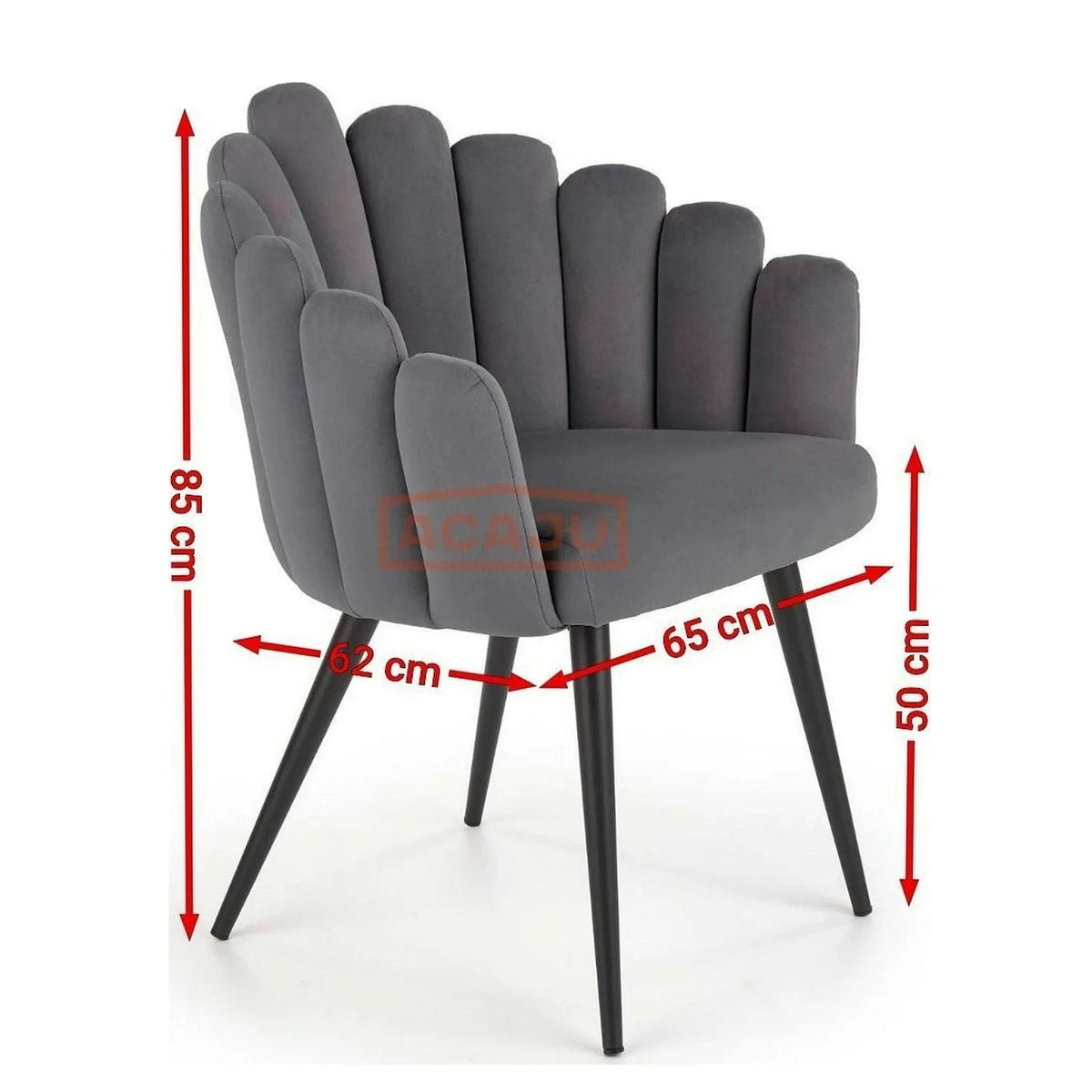 Scaun tapitat K410, gri inchis, 65x62x85 cm