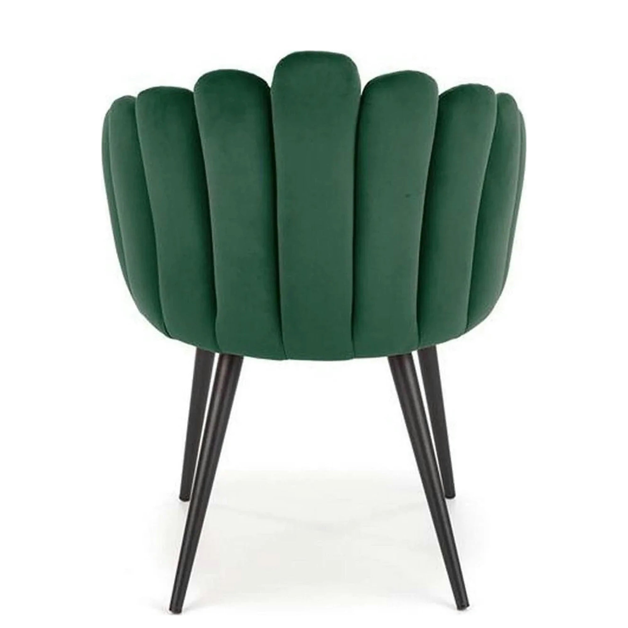 Scaun tapitat K410, verde/negru, stofa catifelata/metal, 65x62x85 cm