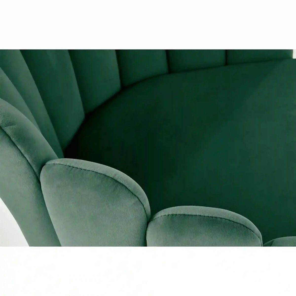 Scaun tapitat K410, verde/negru, stofa catifelata/metal, 65x62x85 cm